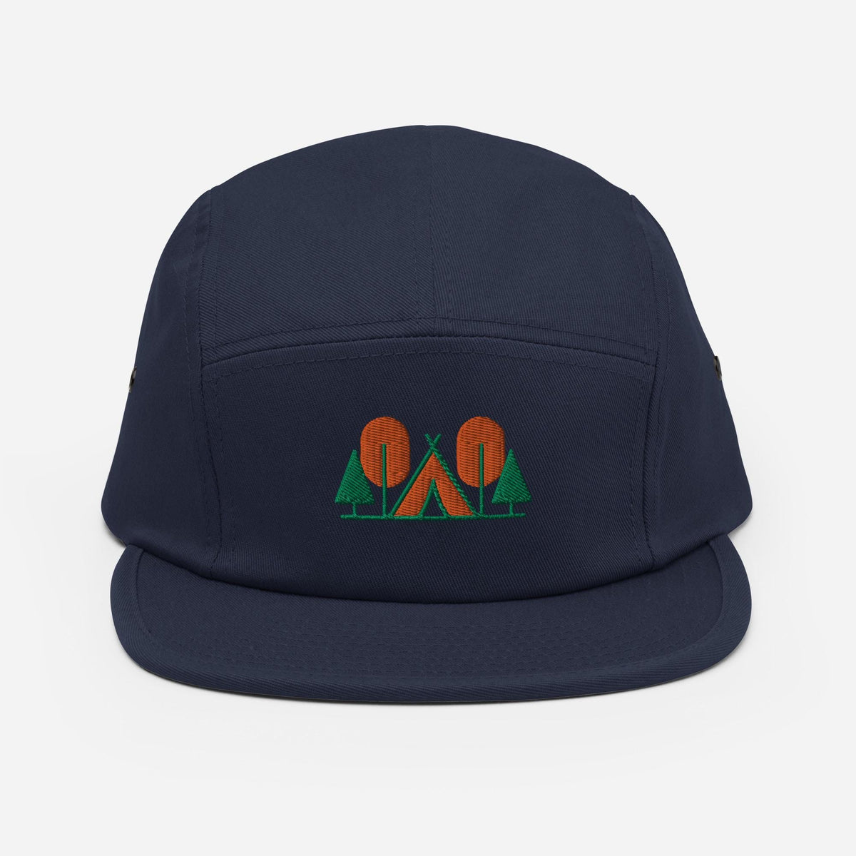 Camp Themed Five Panel Hat | Embroidered Outdoor Lover's Cap | Ideal Gift for Camping Enthusiasts & Adventures