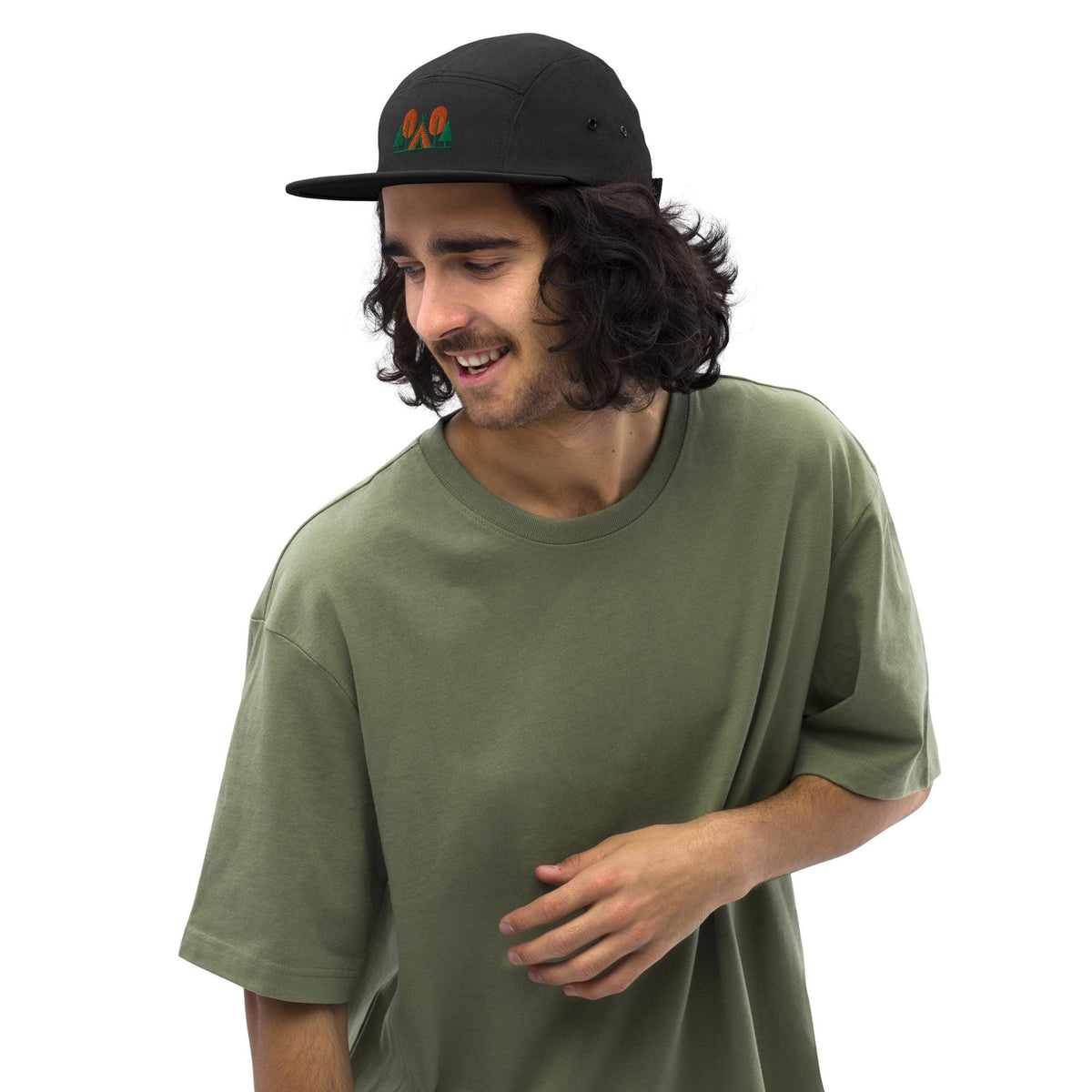 Camp Themed Five Panel Hat | Embroidered Outdoor Lover's Cap | Ideal Gift for Camping Enthusiasts & Adventures
