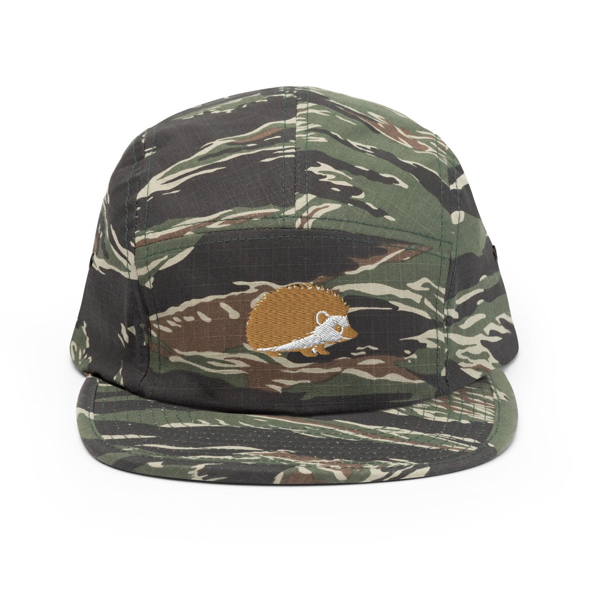 Hedgehog Embroidered Five Panel Camp Hat | Animal Print Cap for Nature Lovers | Cute Outdoor Accessory