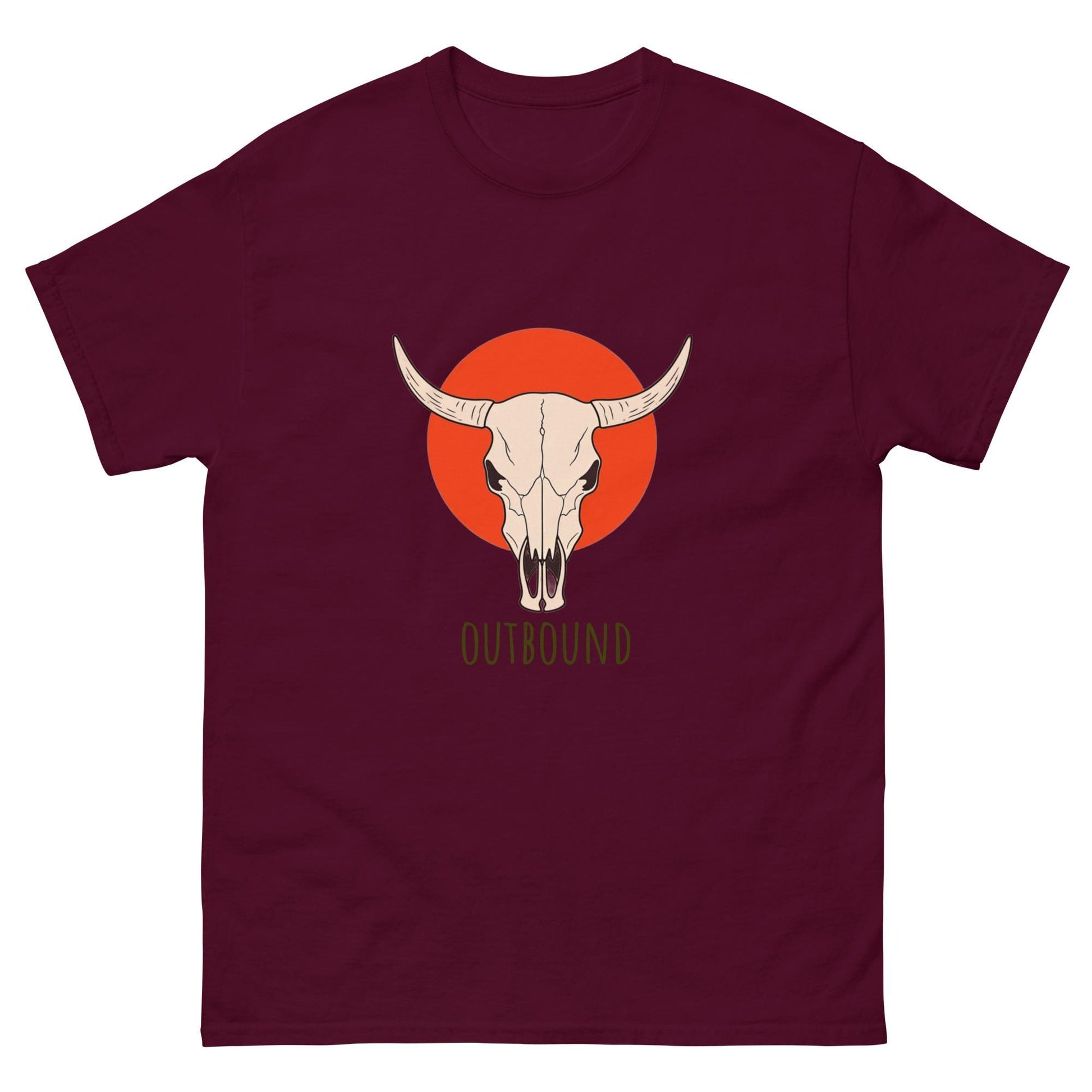 Cow Skull T-Shirt | Outbound Logo | for Western Style Fans & Casual Graphic Tee Lovers
