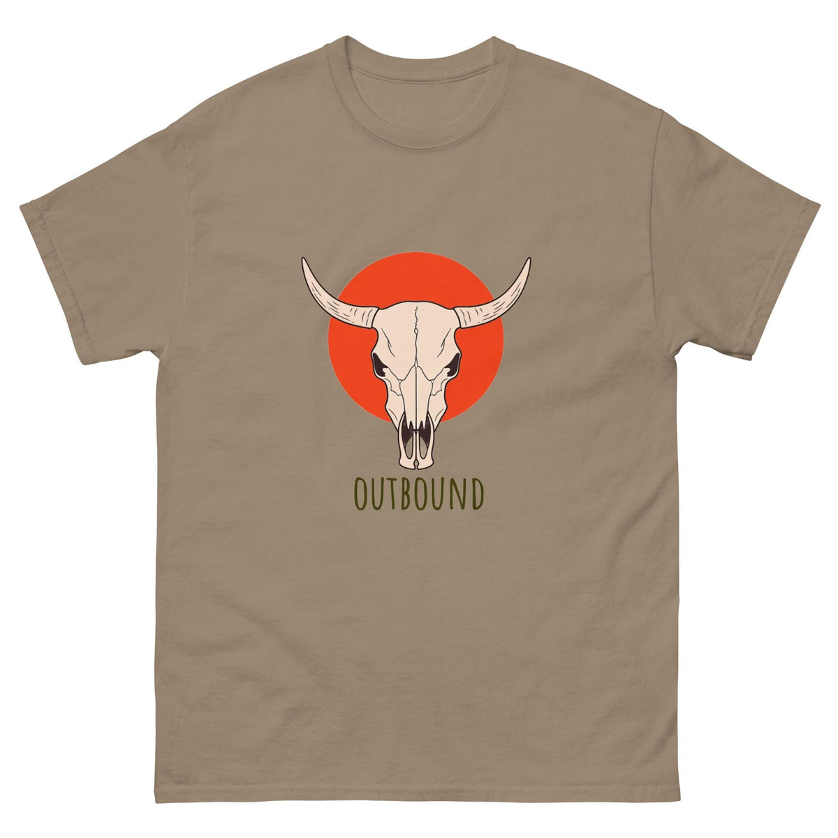 Cow Skull T-Shirt | Outbound Logo | for Western Style Fans & Casual Graphic Tee Lovers