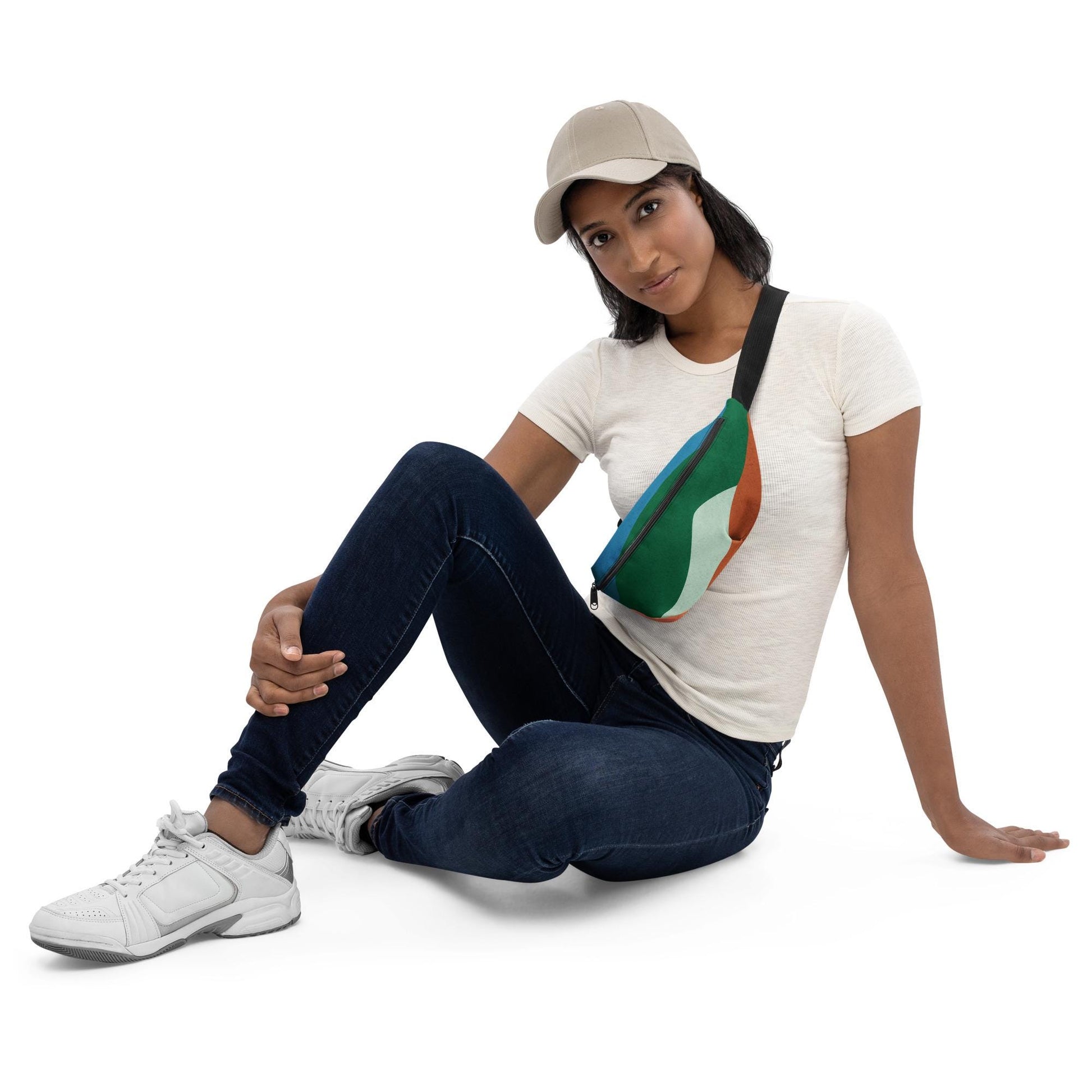 Fanny Pack | Hills and Sky Stylish Waist Bag, Adjustable Belt, Perfect for Travel & Festivals, Lightweight, Durable Design