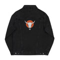 Denim Jacket with Embroidered Cow Skull | Unisex Trucker Jacket | Western Style | Unique Embroidered Design