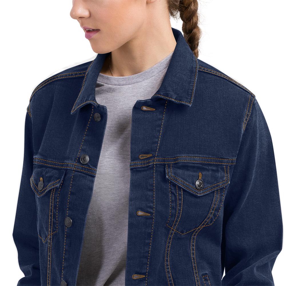 Denim Jacket with Embroidered Cow Skull | Unisex Trucker Jacket | Western Style | Unique Embroidered Design