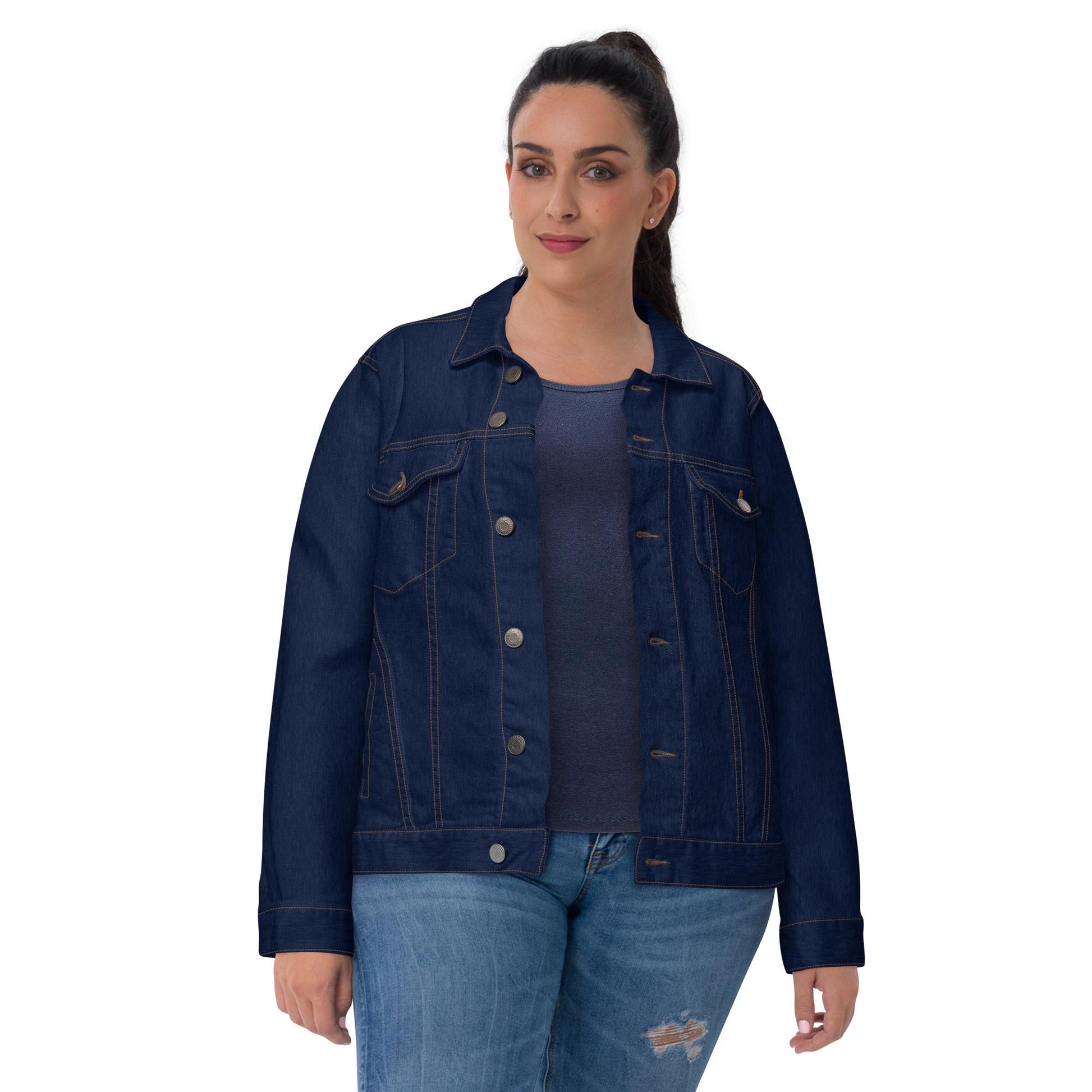 Denim Jacket with Embroidered Cow Skull | Unisex Trucker Jacket | Western Style | Unique Embroidered Design
