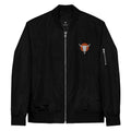 Bomber Jacket | Cow Skull Embroidered Premium Recycled Jacket | Unique Vintage Fashion Outerwear for Eco-Friendly Style