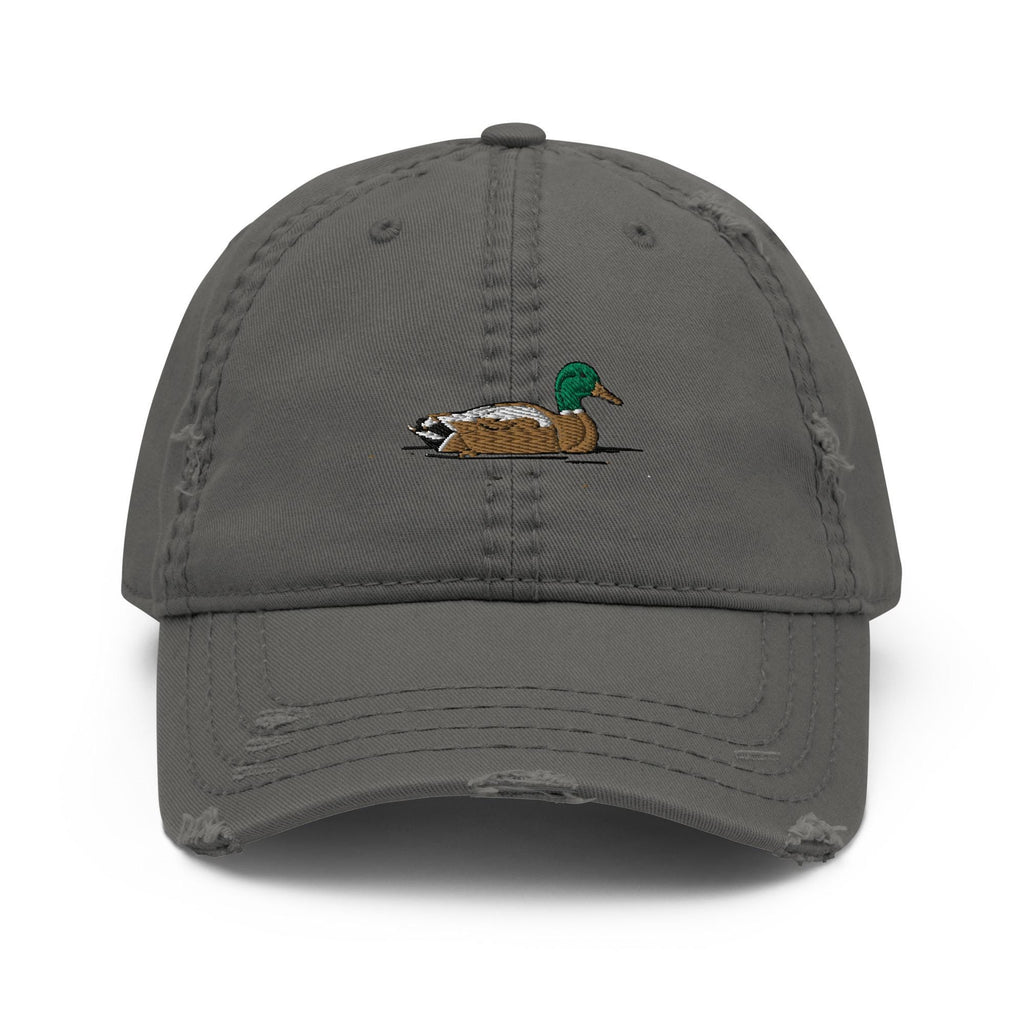 Dad Hat | Mallard Duck Embroidered Distressed Cap | Vintage Style Adjustable Hat for Outdoor Lovers & Nature Enthusiasts
