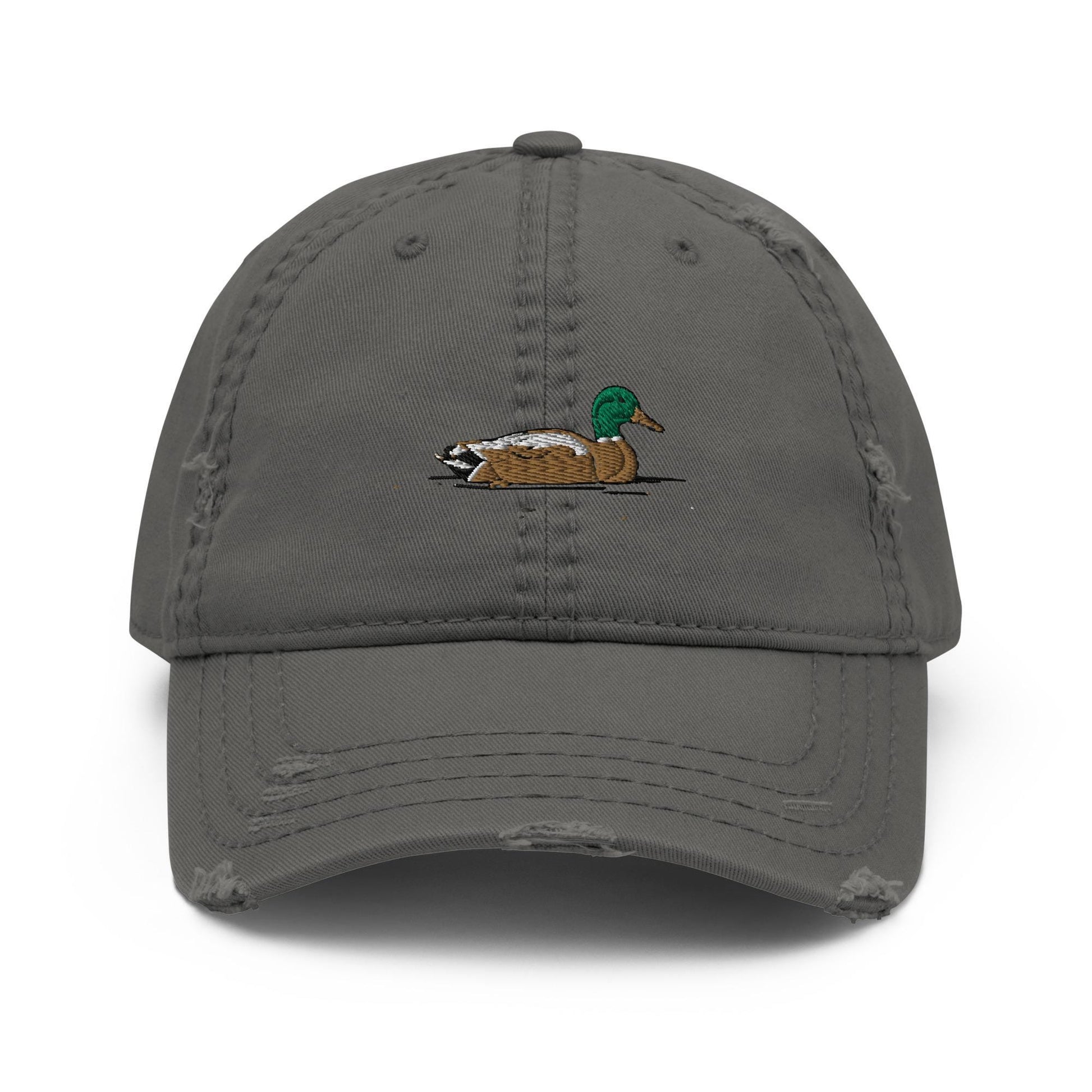 Dad Hat | Mallard Duck Embroidered Distressed Cap | Vintage Style Adjustable Hat for Outdoor Lovers & Nature Enthusiasts