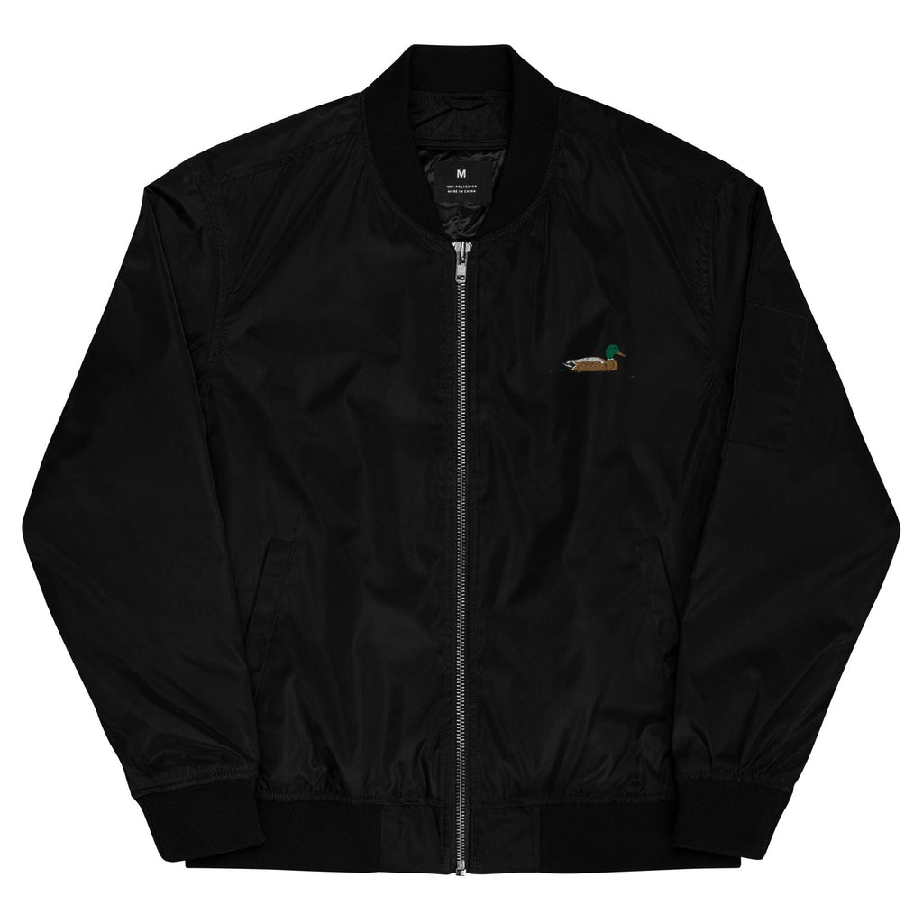 Bomber Jacket | Embroidered Mallard Duck Design | Eco-Friendly Premium Recycled Fabric | Stylish & Unique Outerwear