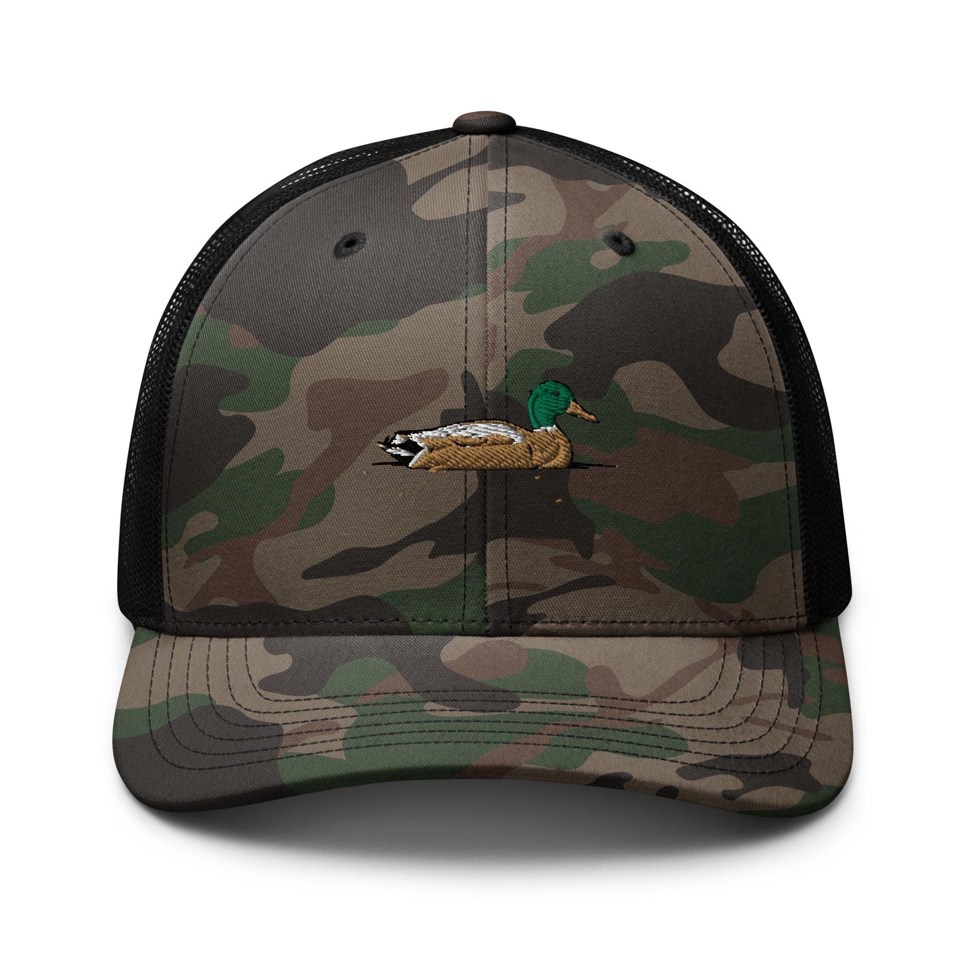 Embroidered Camouflage Trucker Hat | Stylish Mallard Duck Hat for Outdoor Adventures & Hunting