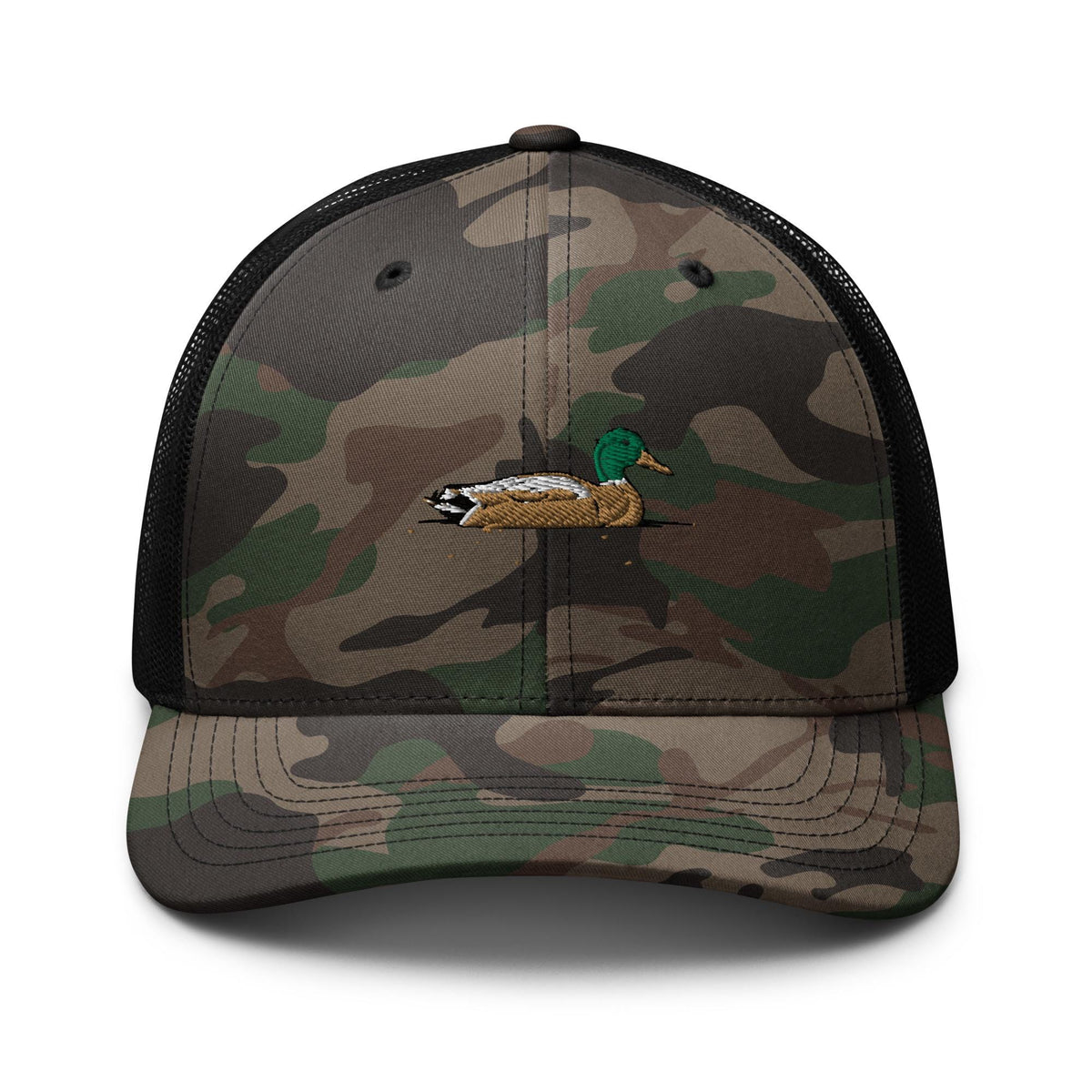 Embroidered Camouflage Trucker Hat | Stylish Mallard Duck Hat for Outdoor Adventures & Hunting