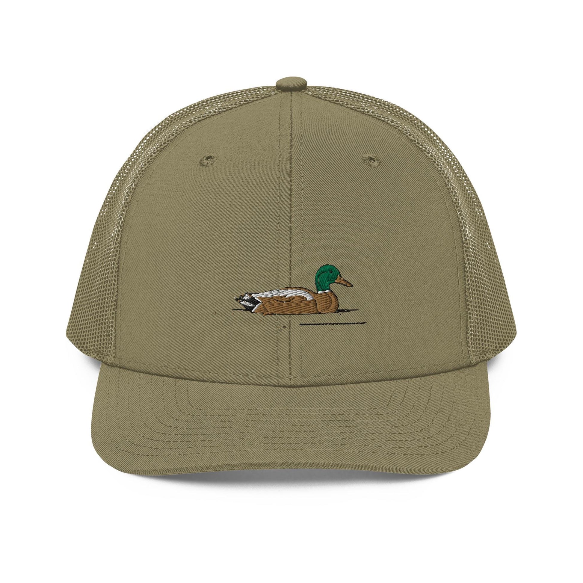 Embroidered Trucker Cap | Mallard Duck Design | Animal Print Duck Hat for Outdoors & Casual Wear