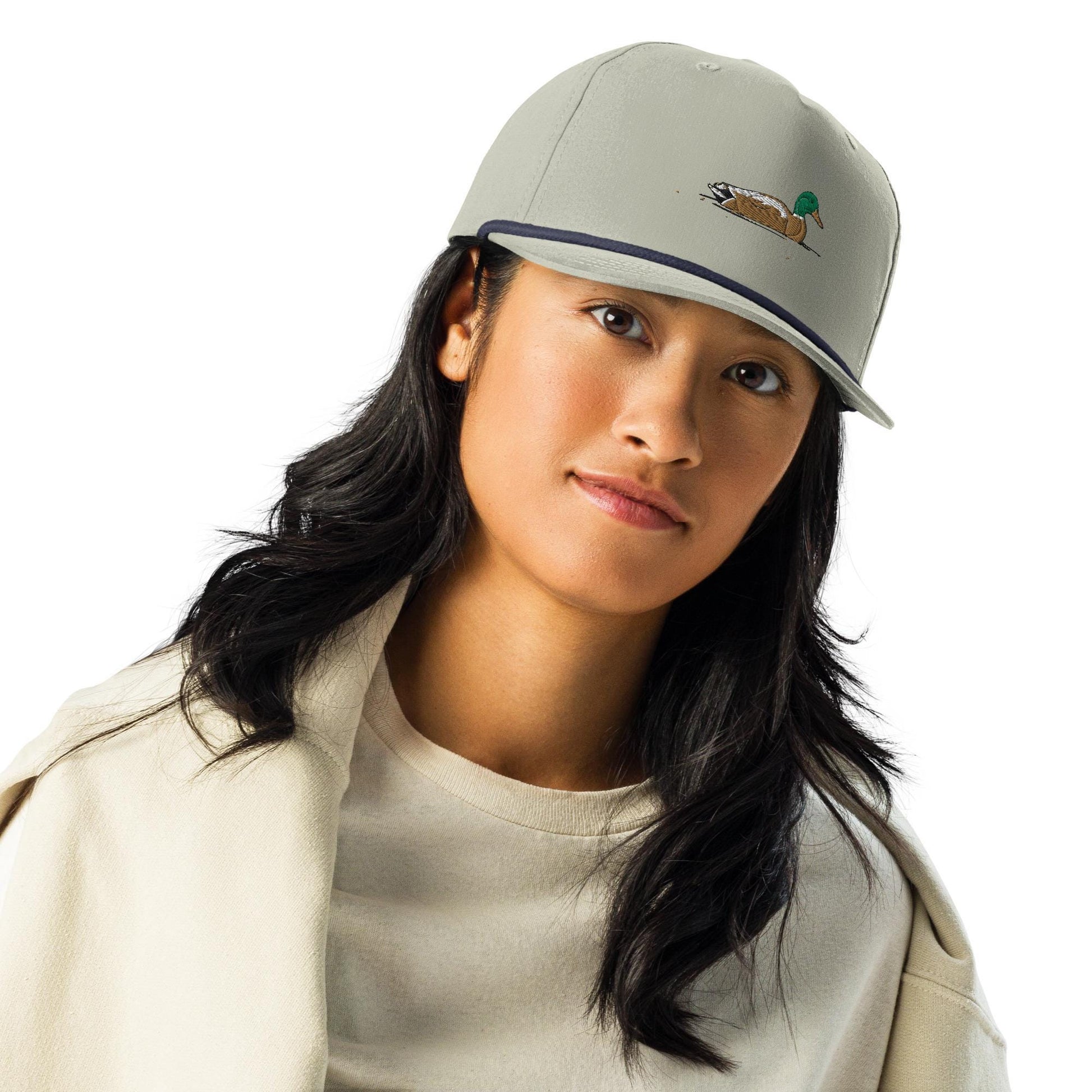 Cap | Mallard Duck Embroidered Rope Trucker Hat | Adjustable & Stylish Outdoor Headwear