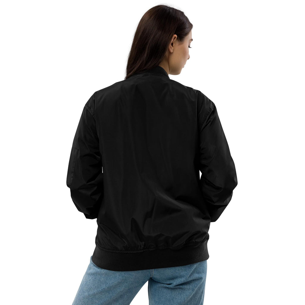Mountain Lion Skull Embroidered Bomber Jacket | Animal Skull Embroidery Design