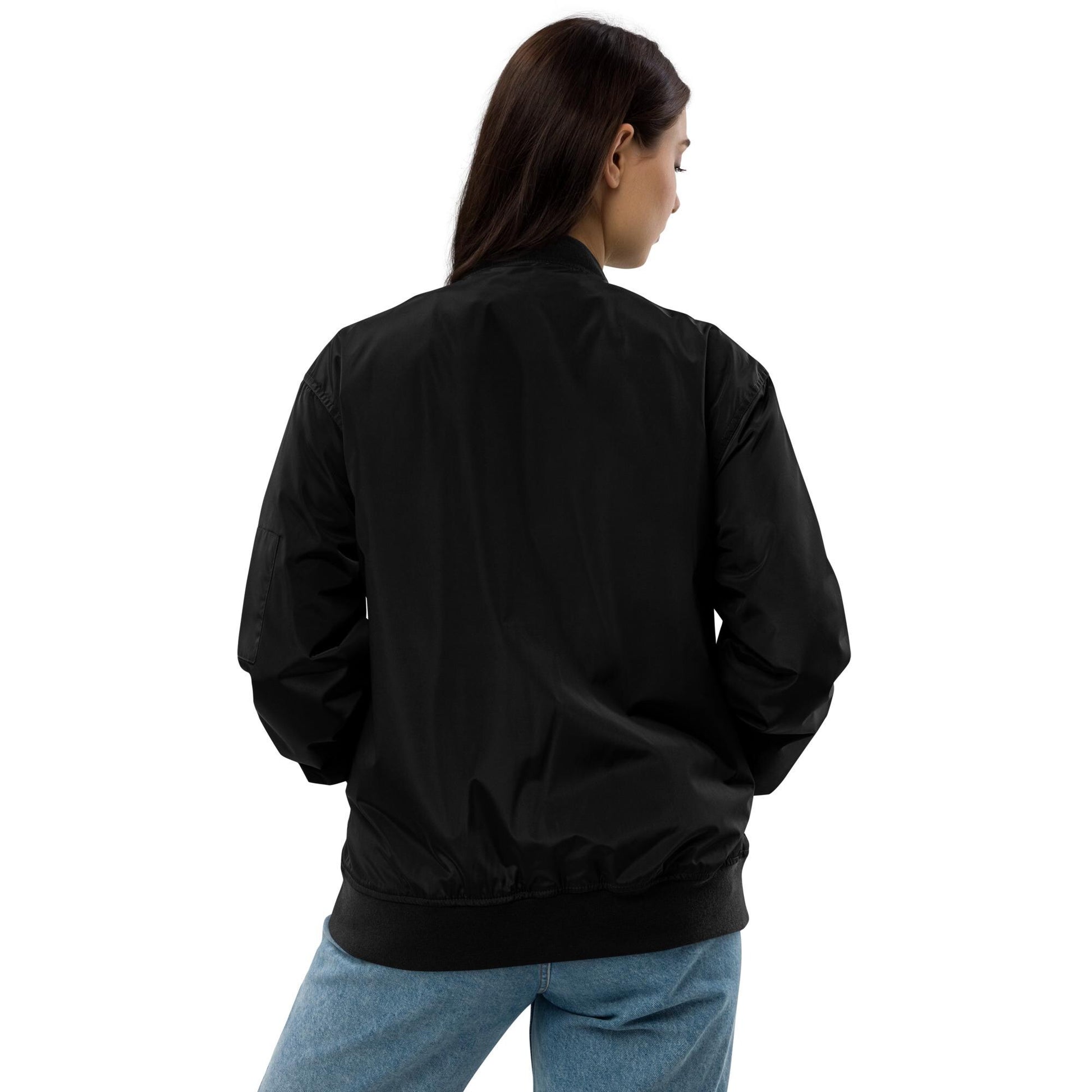 Mountain Lion Skull Embroidered Bomber Jacket | Animal Skull Embroidery Design