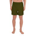 Dark Olive - Unisex Athletic Long Shorts
