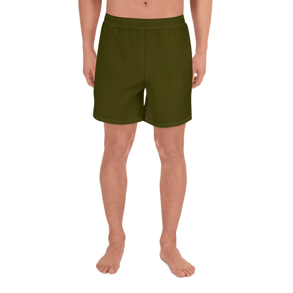 Dark Olive - Unisex Athletic Long Shorts
