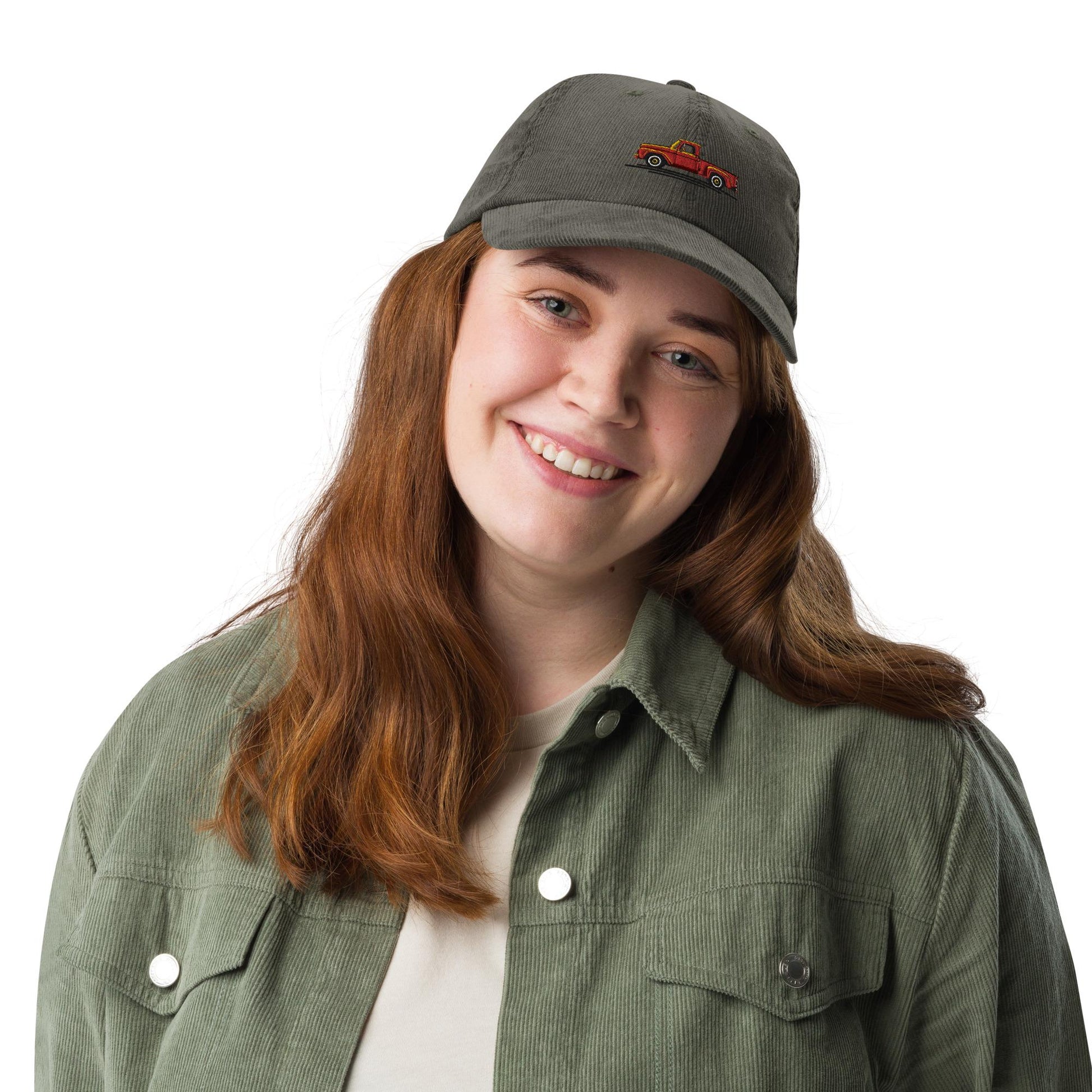 Embroidered 1963 Ford Pickup Corduroy Hat | Classic Vintage Style Dad Hat | Unique Truck Accessory for Men & Women