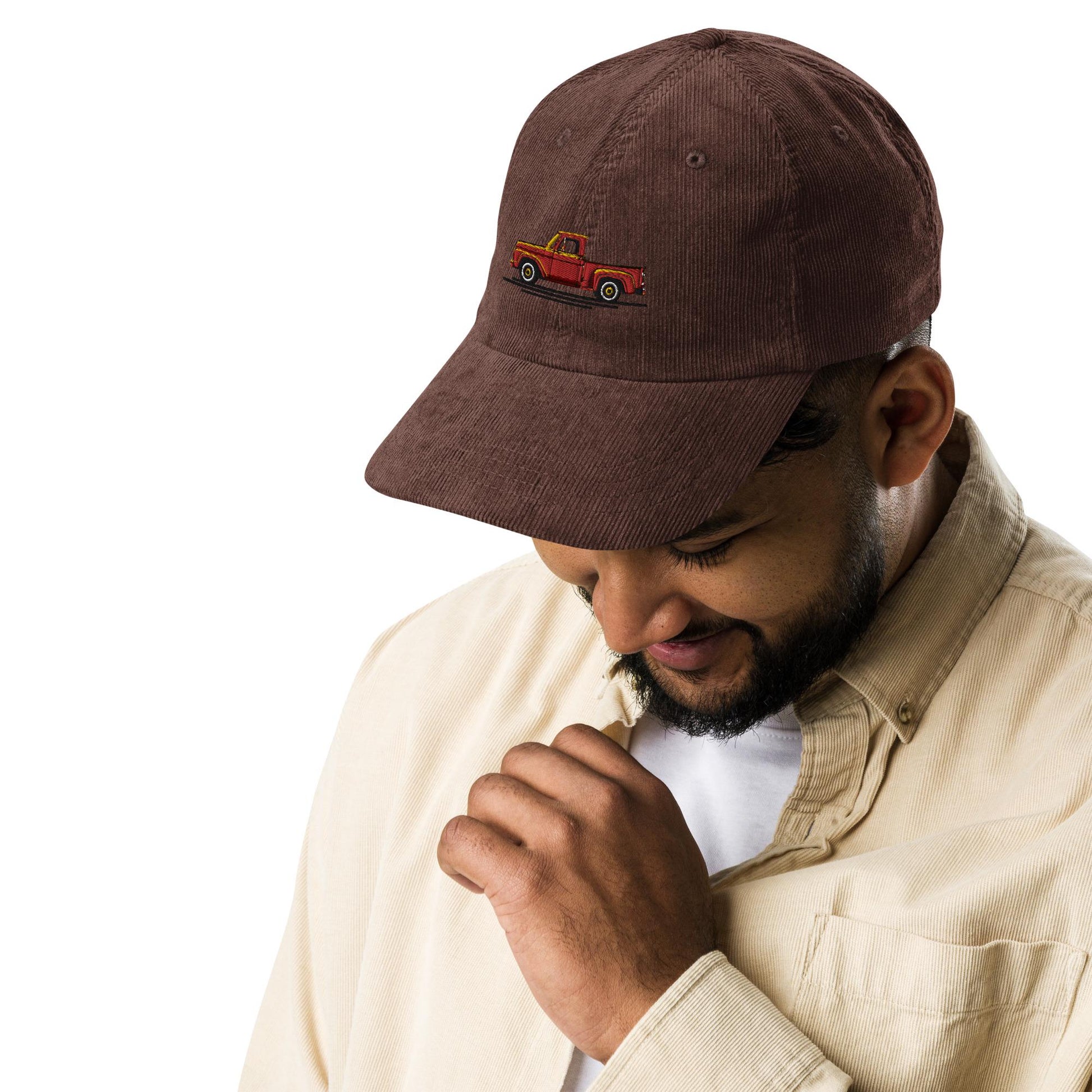 Embroidered 1963 Ford Pickup Corduroy Hat | Classic Vintage Style Dad Hat | Unique Truck Accessory for Men & Women