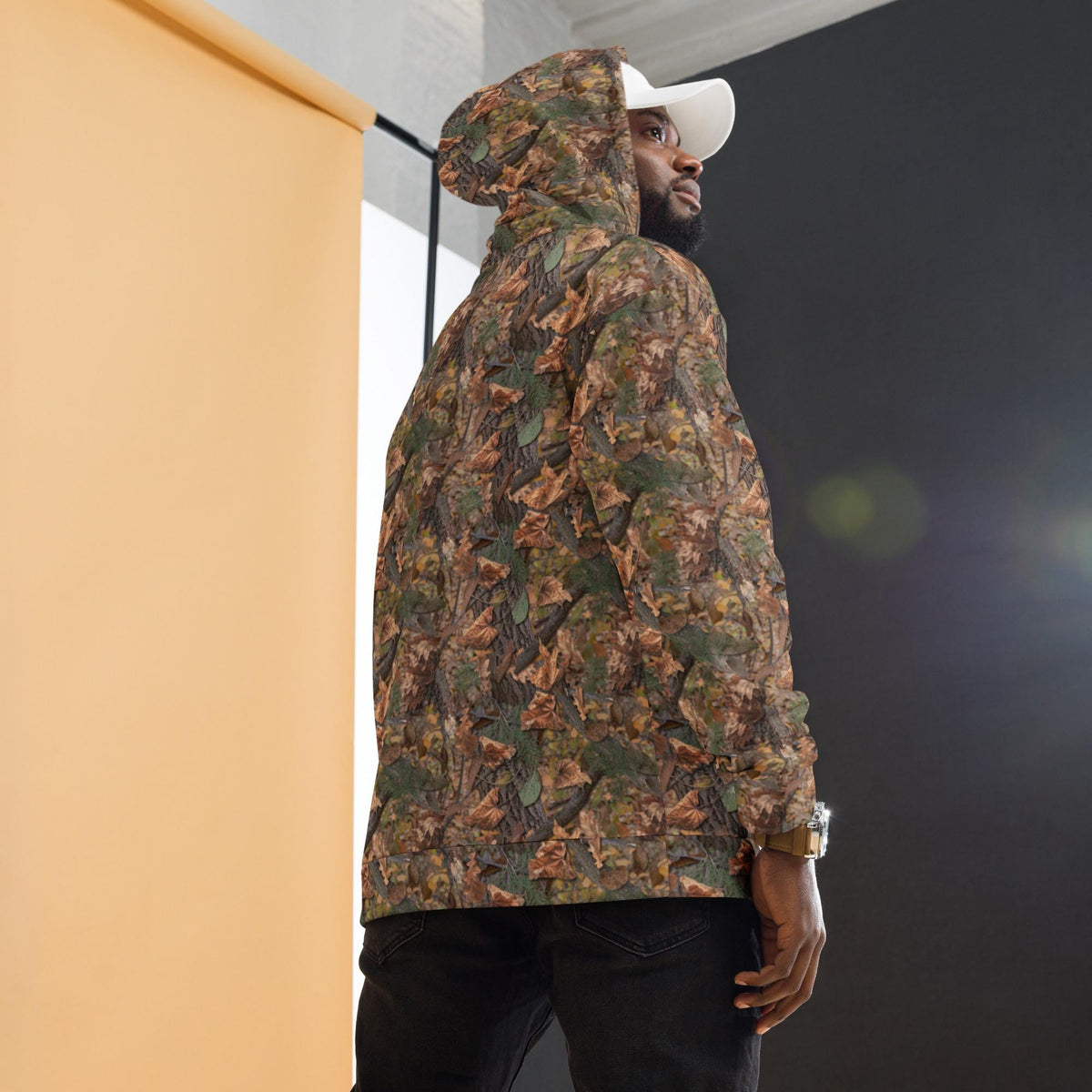 Hoodie | Unisex Woodland Pattern Hoodie | Hunting Style All Over Print | Foliage Camouflage Sweatshirt | Nature Lover Gift