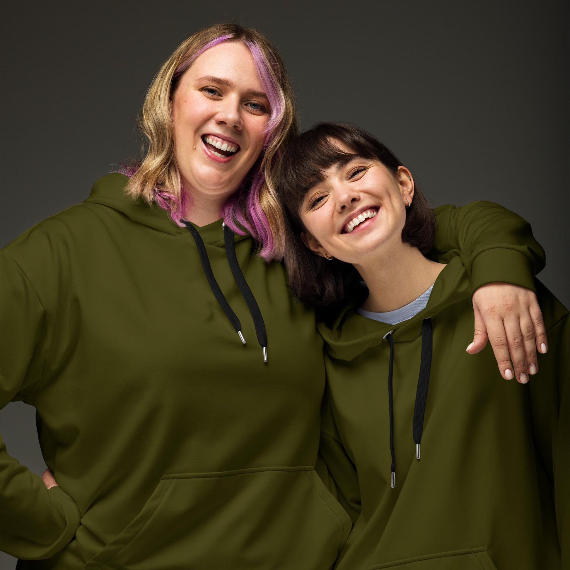 Hoodie | Unisex Dark Olive Green Pullover | Solid Color Comfort for All | Cozy Everyday Wear