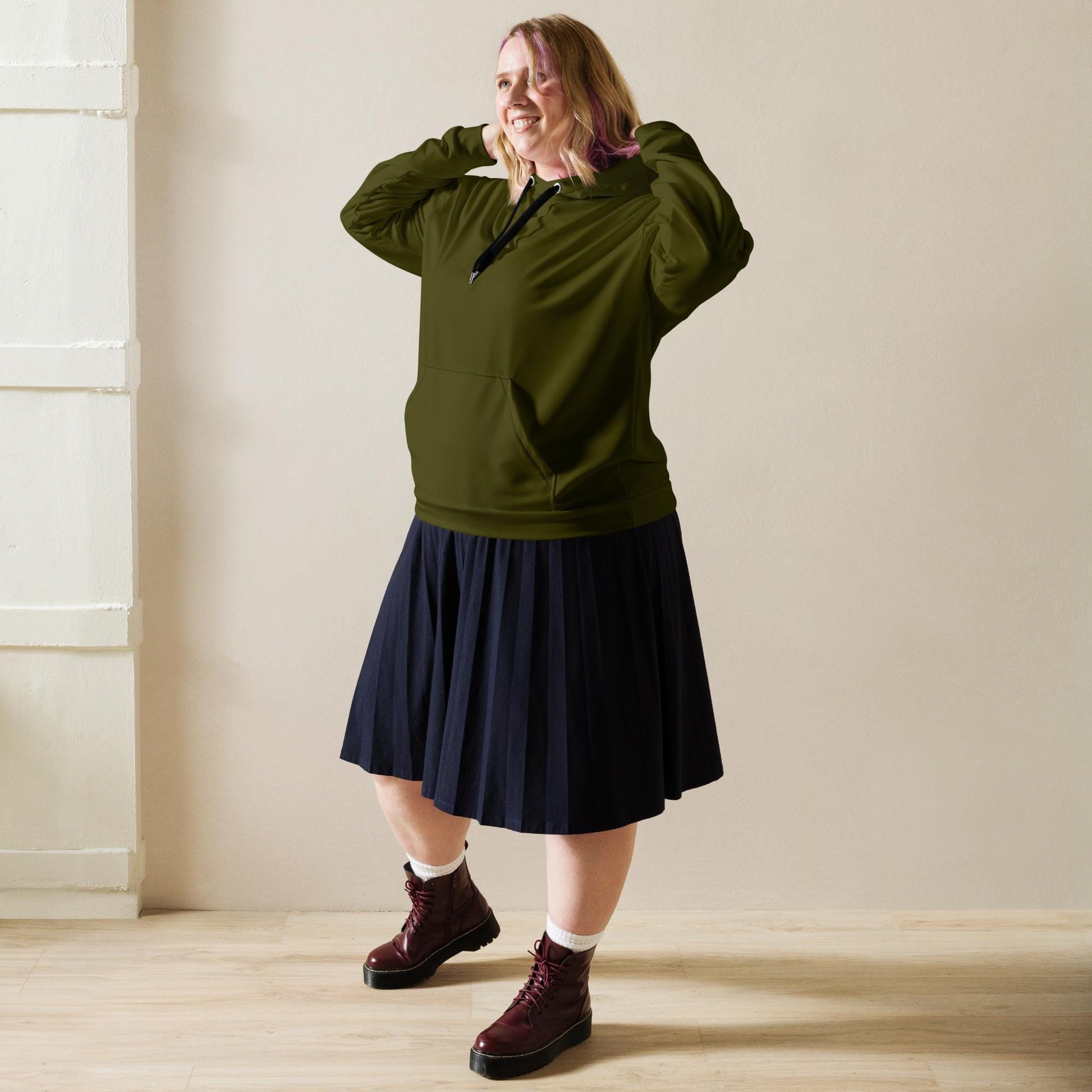 Hoodie | Unisex Dark Olive Green Pullover | Solid Color Comfort for All | Cozy Everyday Wear