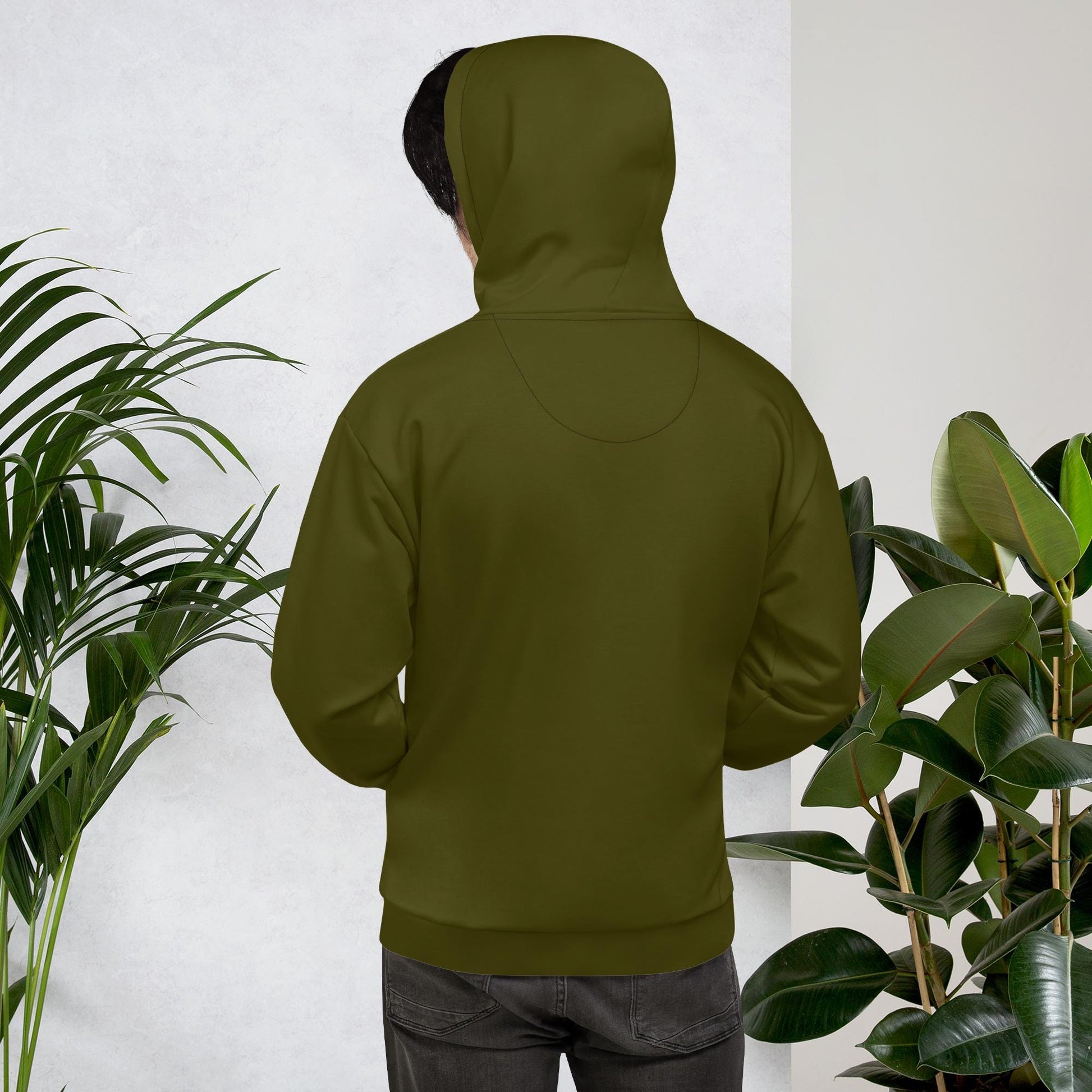 Hoodie | Unisex Dark Olive Green Pullover | Solid Color Comfort for All | Cozy Everyday Wear