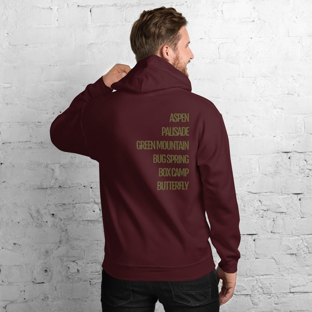 Unisex Hiking Trail Names Pullover Hoodie | Mount Lemmon & Tucson Hoodie for Outdoor Enthusiasts