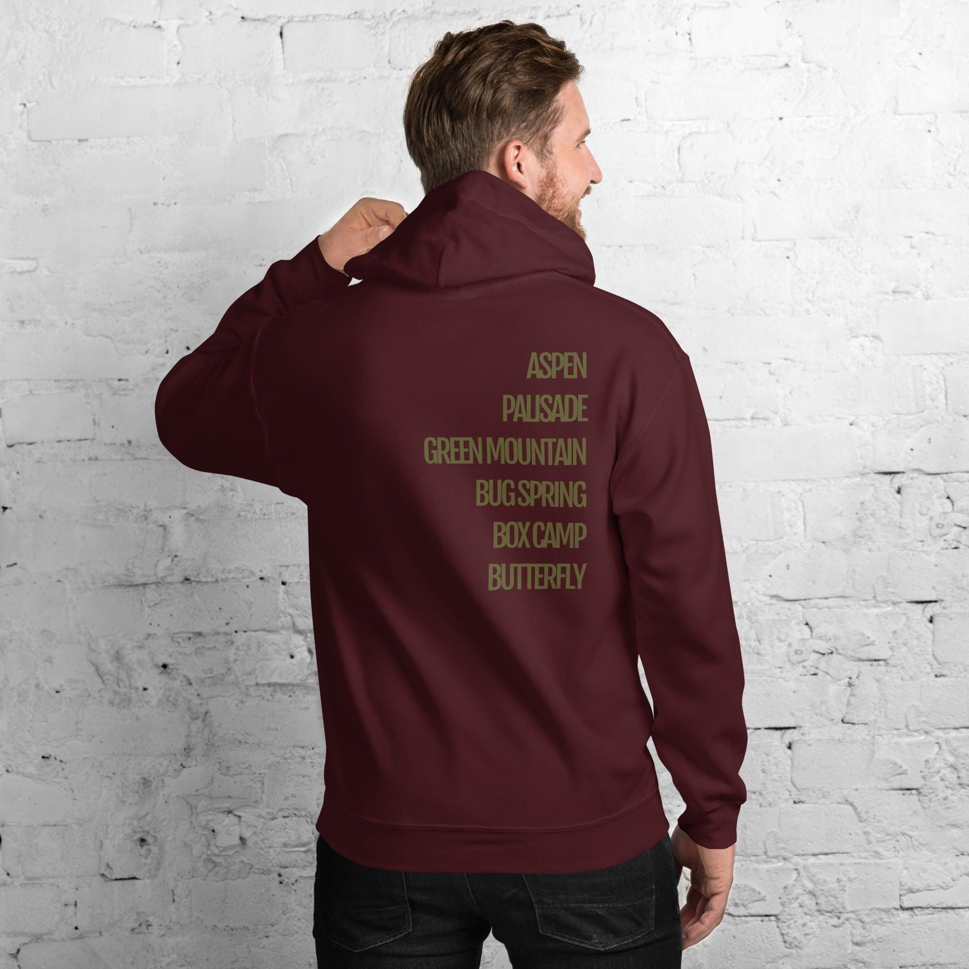 Unisex Hiking Trail Names Pullover Hoodie | Mount Lemmon & Tucson Hoodie for Outdoor Enthusiasts