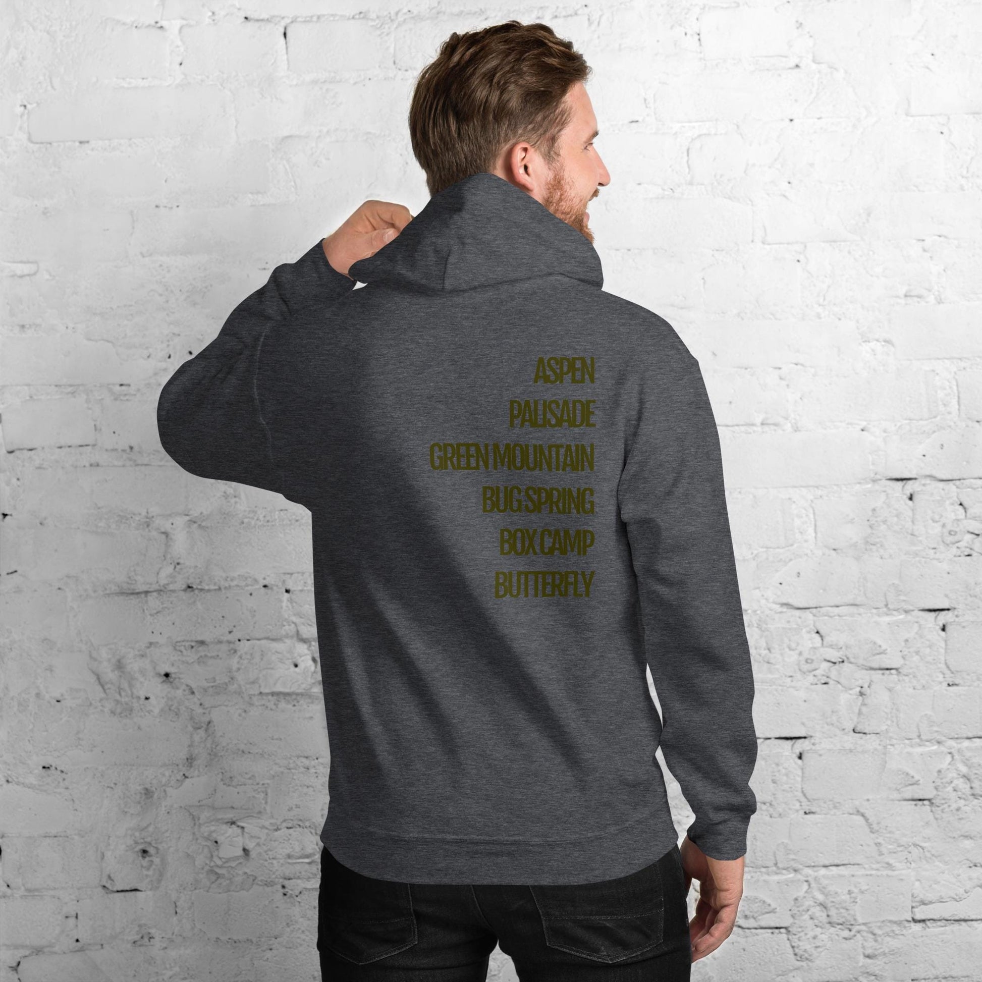 Unisex Hiking Trail Names Pullover Hoodie | Mount Lemmon & Tucson Hoodie for Outdoor Enthusiasts