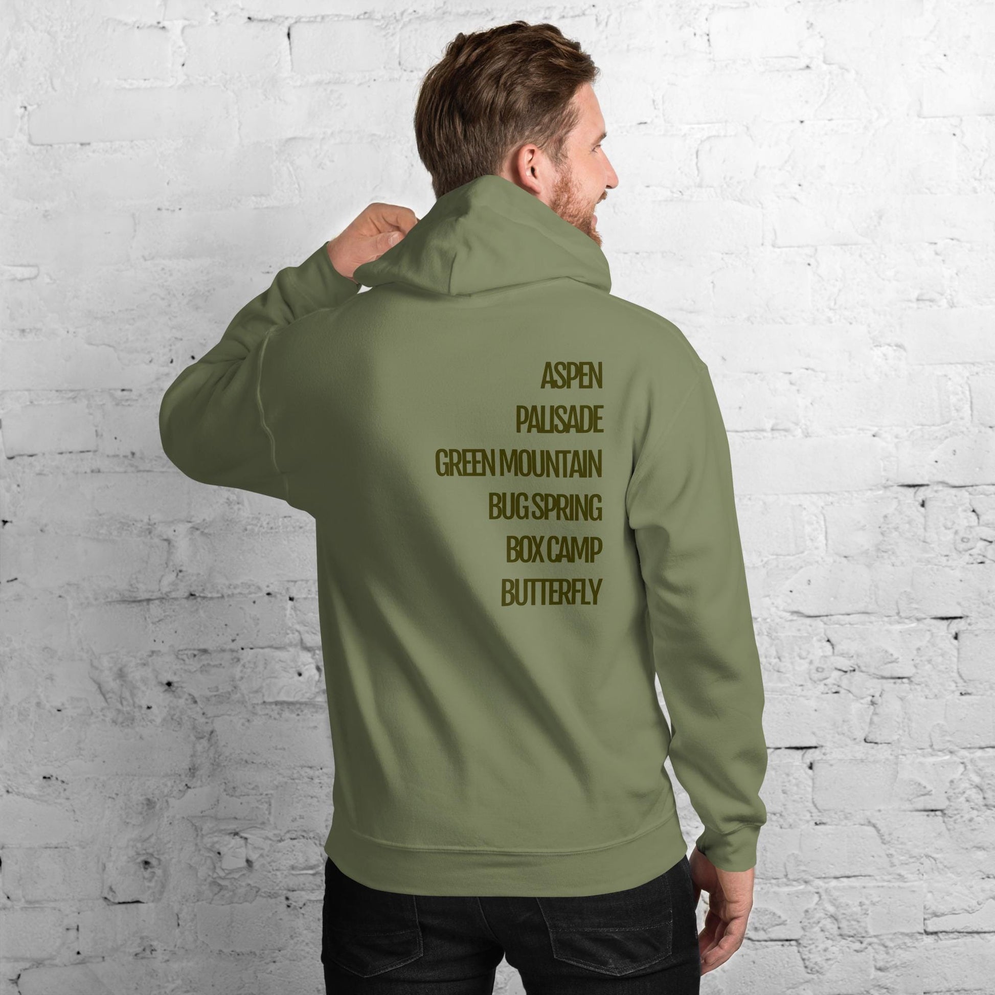 Unisex Hiking Trail Names Pullover Hoodie | Mount Lemmon & Tucson Hoodie for Outdoor Enthusiasts