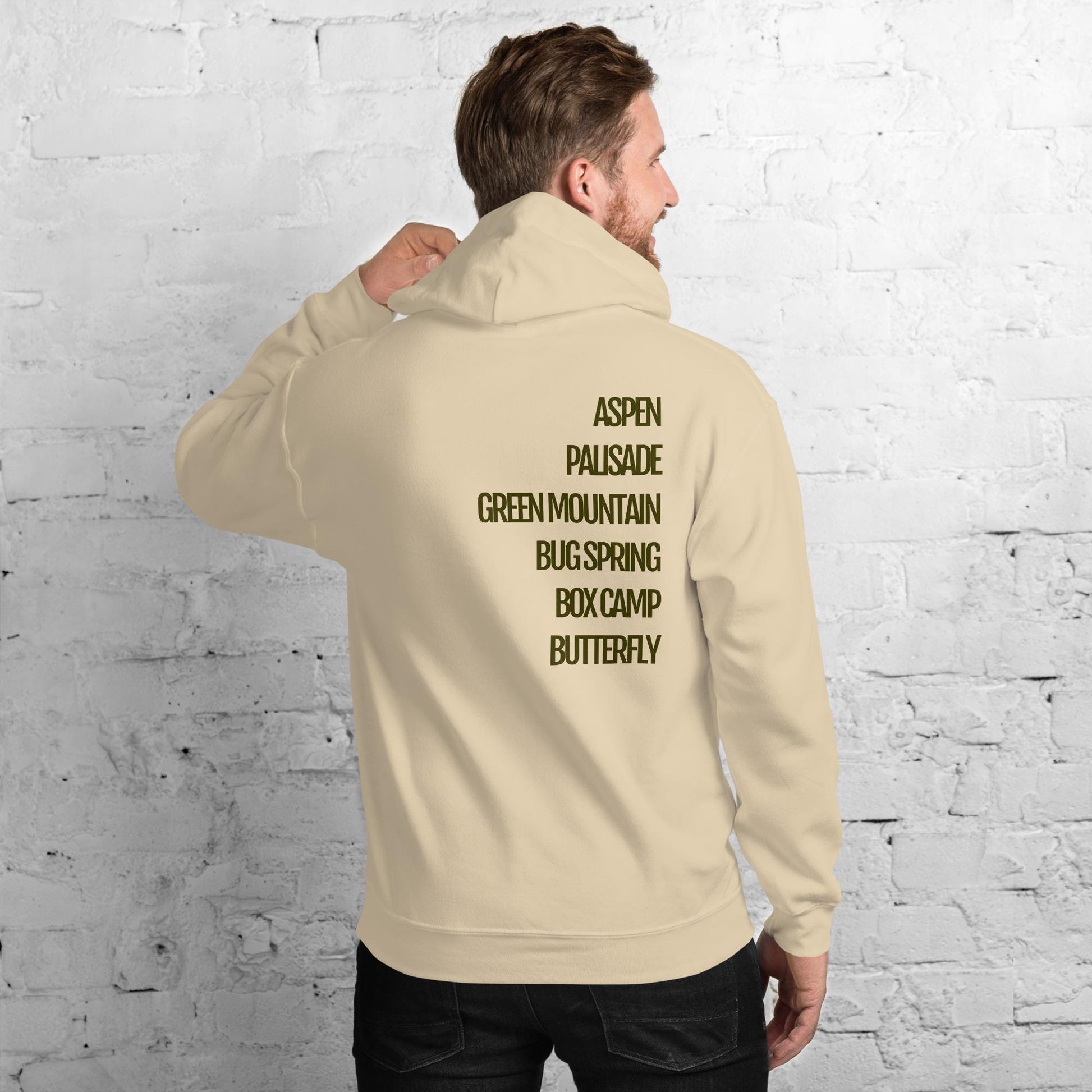 Unisex Hiking Trail Names Pullover Hoodie | Mount Lemmon & Tucson Hoodie for Outdoor Enthusiasts