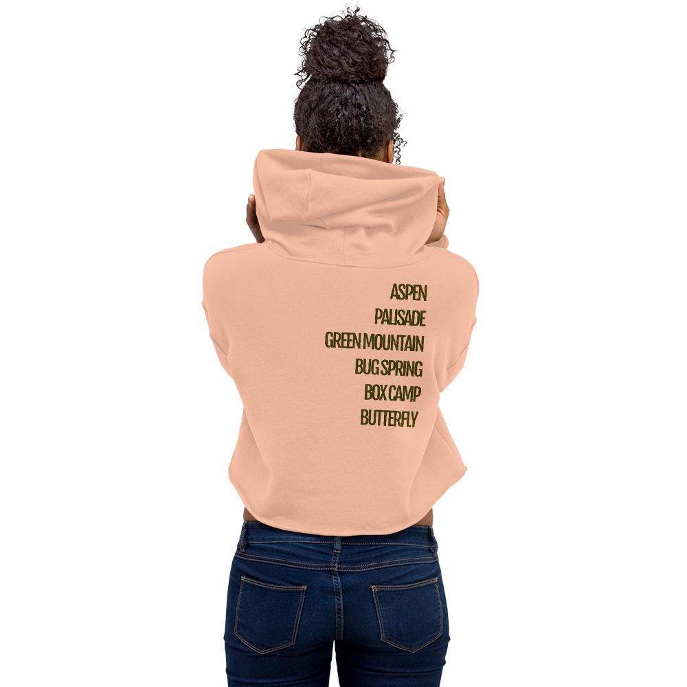 Tucson Hiking Trails Women's Crop Hoodie | Outdoor Enthusiast Sweatshirt | Mount Lemmon Hikers Gift