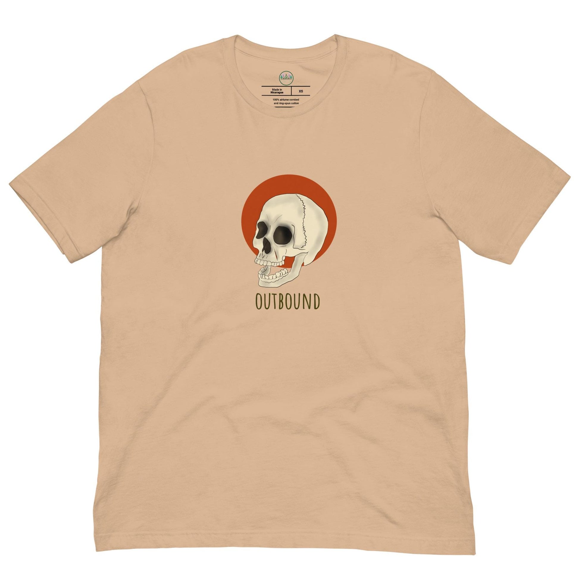 Skull and Sun T-shirt | Outbound Logo | Dark Style | Unisex Graphic Tee for Men & Women