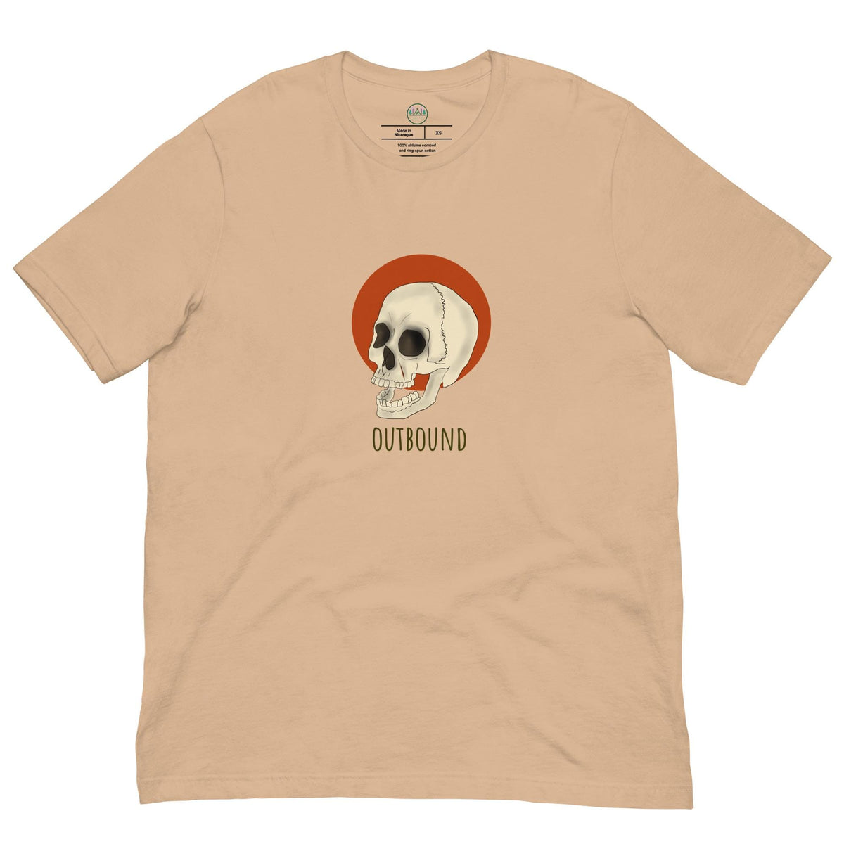 Skull and Sun T-shirt | Outbound Logo | Dark Style | Unisex Graphic Tee for Men & Women