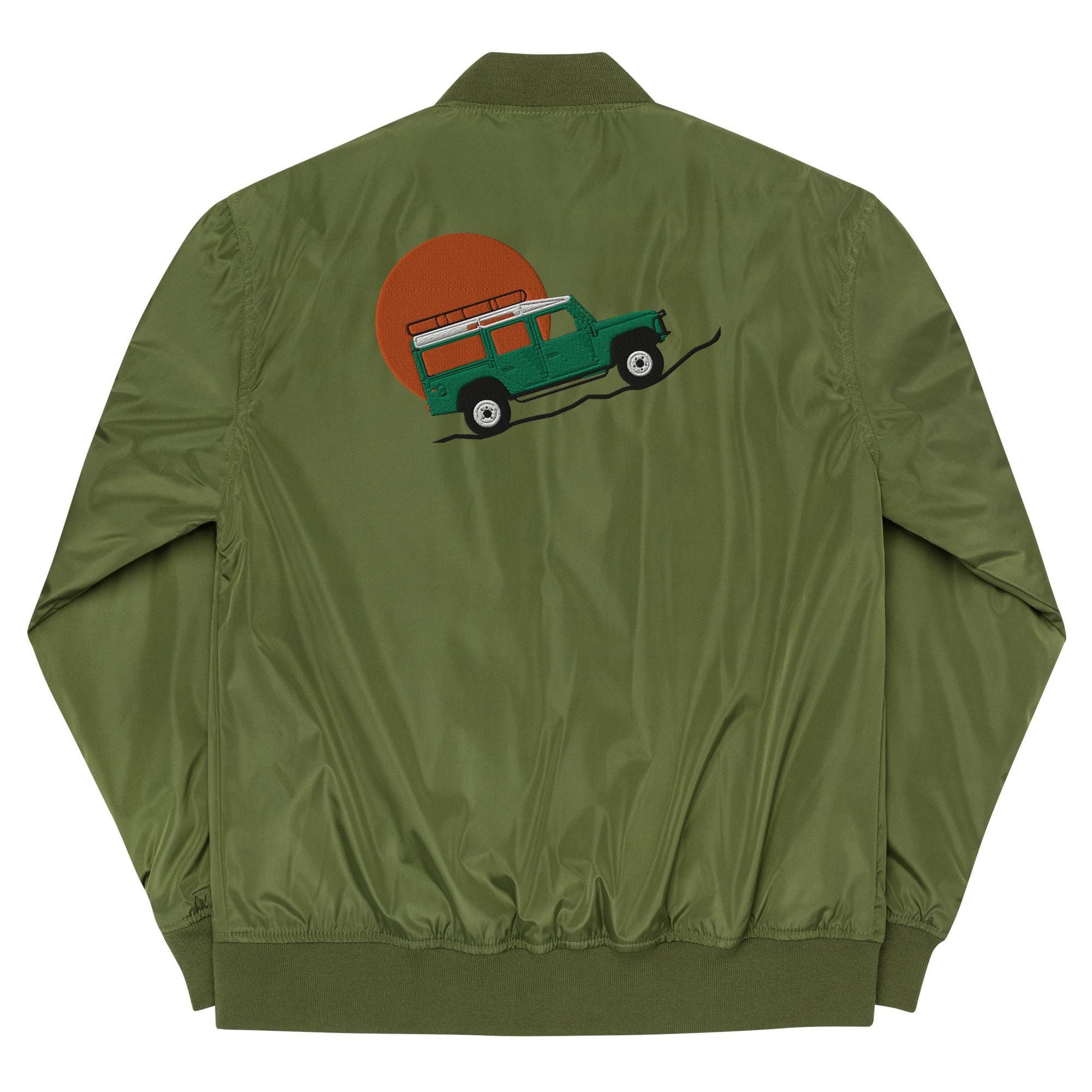 Defender and Sun | Land Rover Premium Recycled Bomber Jacket | Eco-Friendly Outerwear, Sustainable Fashion, Stylish Warmth
