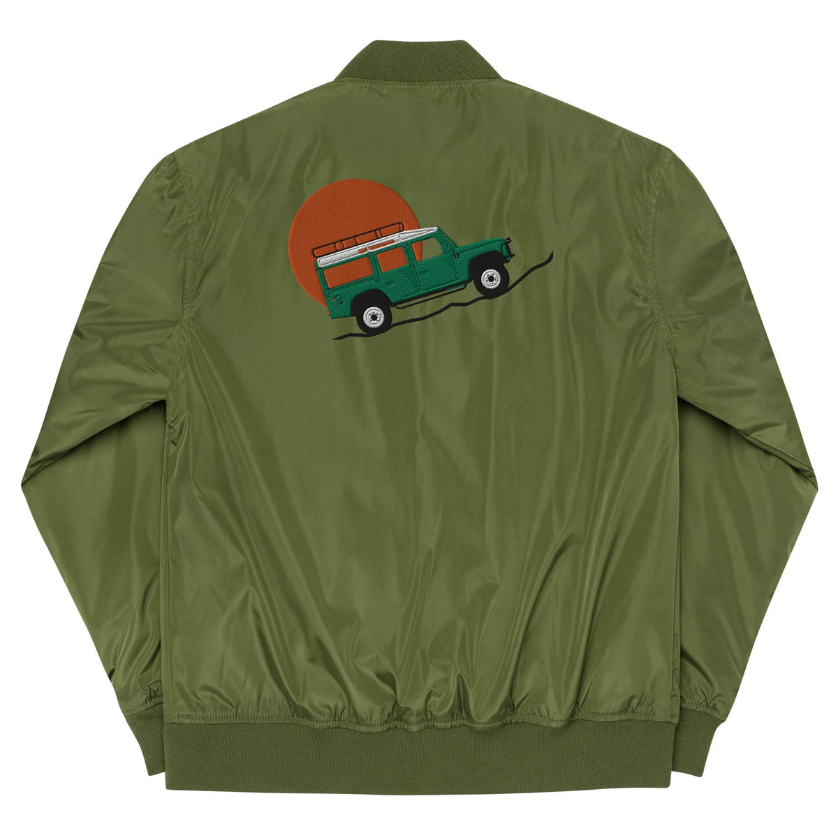 Defender and Sun | Land Rover Premium Recycled Bomber Jacket | Eco-Friendly Outerwear, Sustainable Fashion, Stylish Warmth