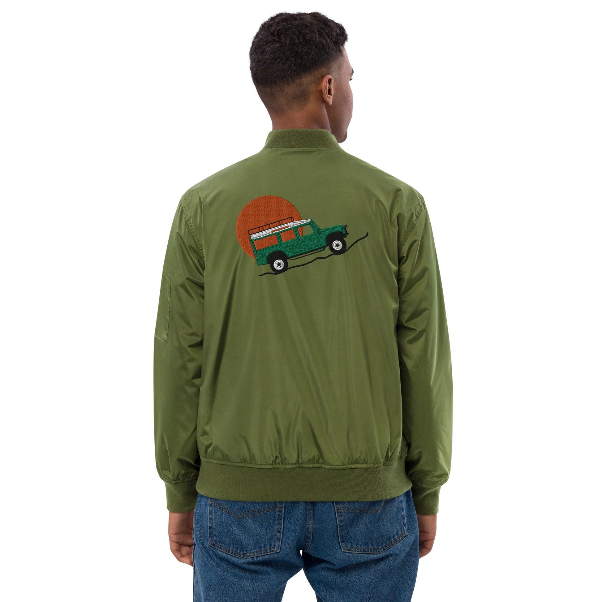 Defender and Sun | Land Rover Premium Recycled Bomber Jacket | Eco-Friendly Outerwear, Sustainable Fashion, Stylish Warmth