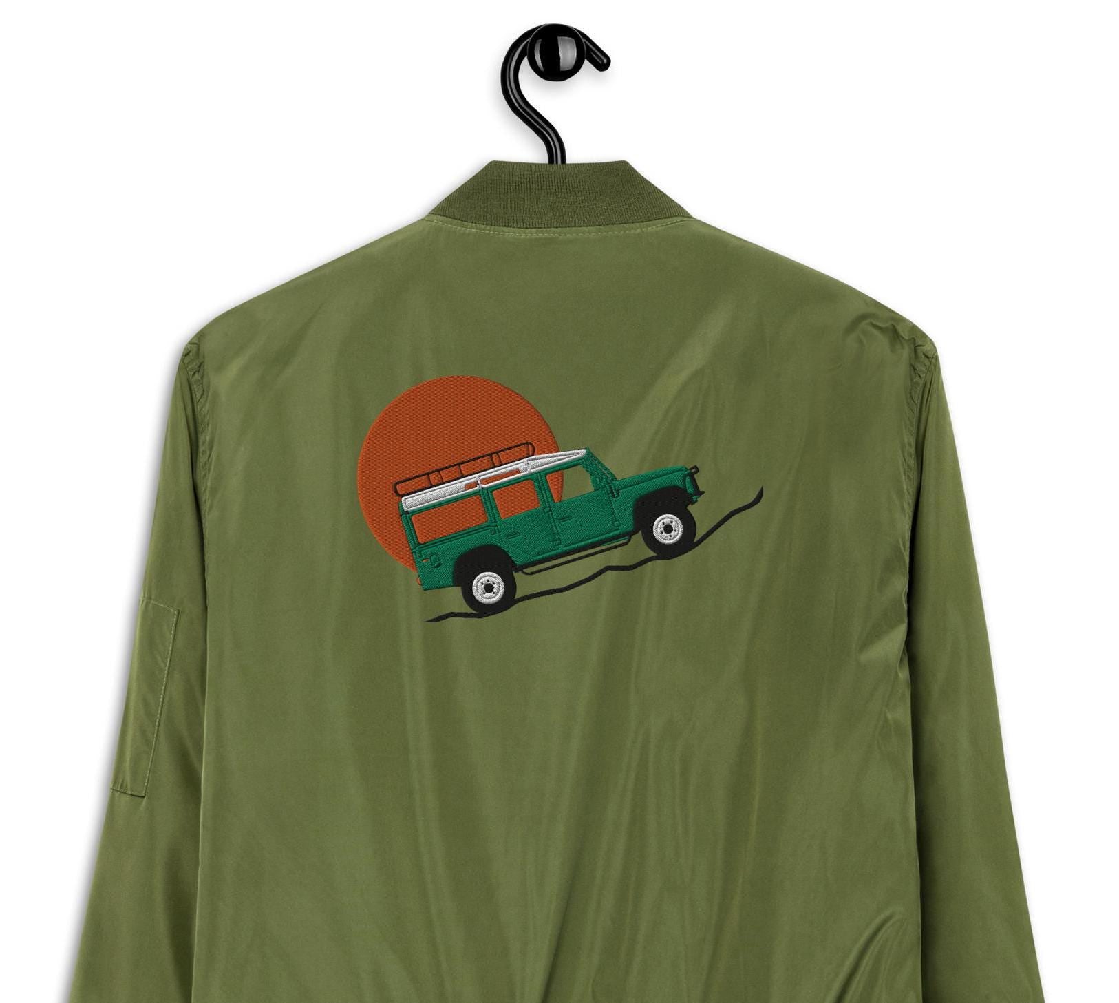 Defender and Sun | Land Rover Premium Recycled Bomber Jacket | Eco-Friendly Outerwear, Sustainable Fashion, Stylish Warmth