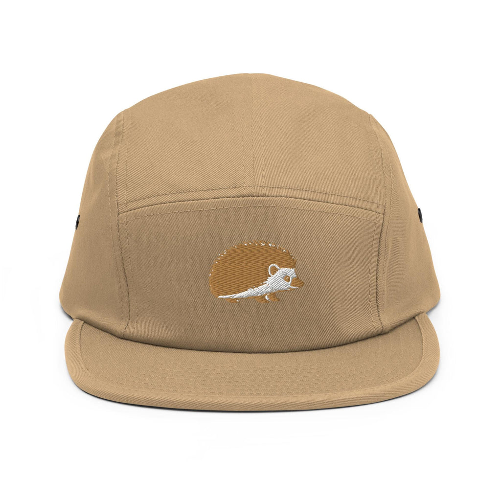 Hedgehog Embroidered Five Panel Camp Hat | Animal Print Cap for Nature Lovers | Cute Outdoor Accessory