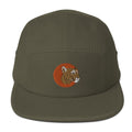 Five Panel Camp Hat | Embroidered Mountain Lion Design | Animal Print Cap for Adventure Lovers & Outdoor Enthusiasts