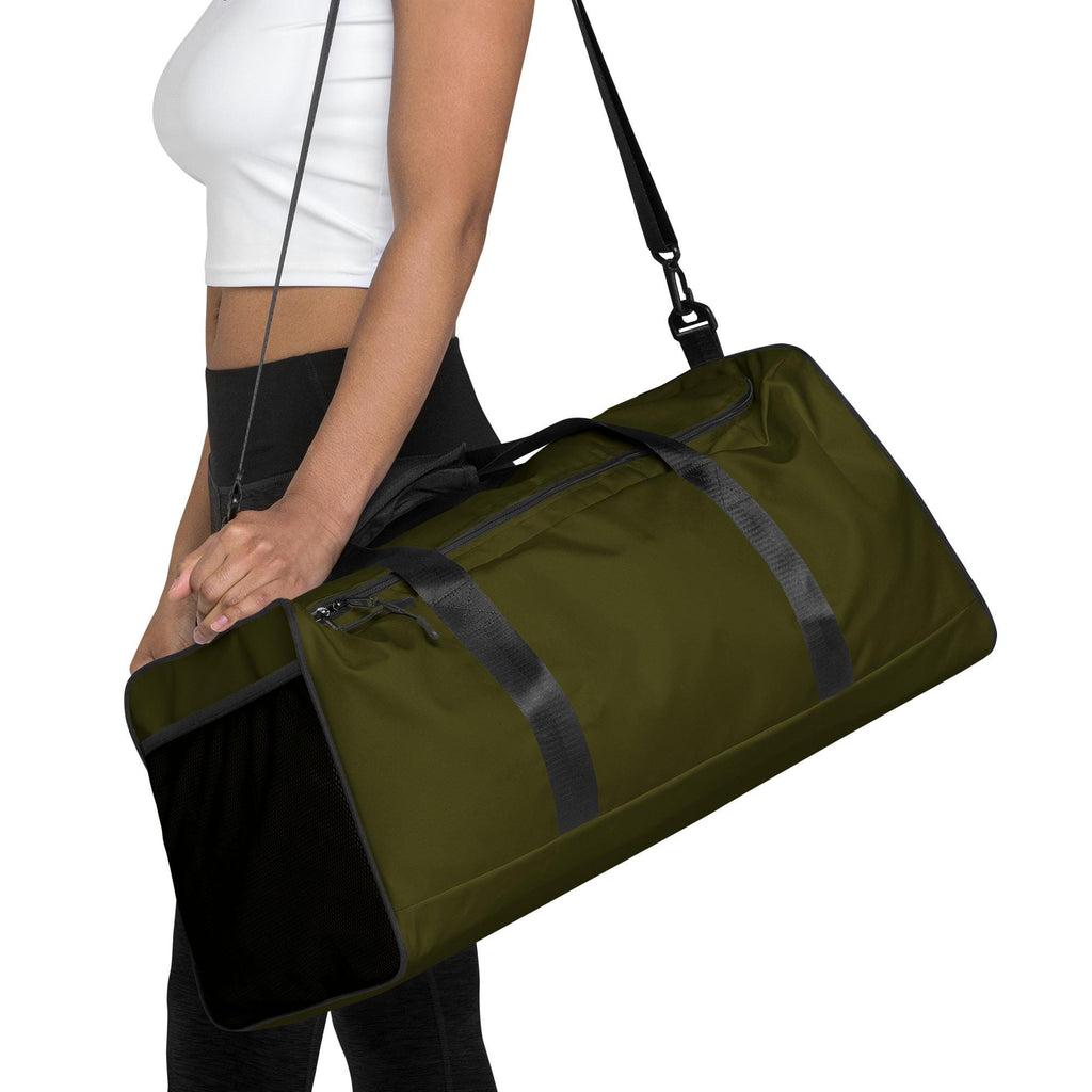 Dark Olive Duffle Bag | Heavy Duty Camping Gear Storage Tote | Olive Green Travel Essential for Adventurers