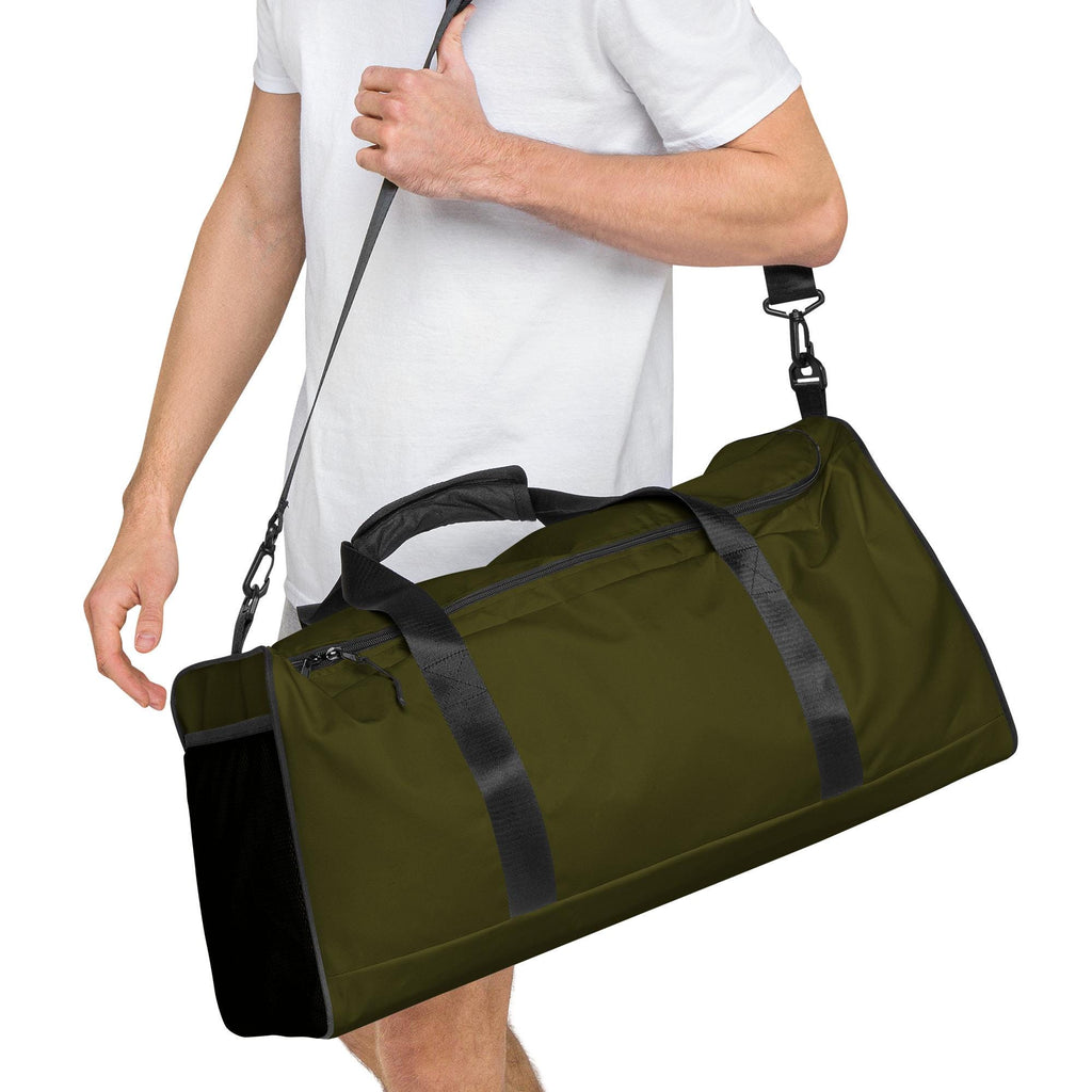 Dark Olive Duffle Bag | Heavy Duty Camping Gear Storage Tote | Olive Green Travel Essential for Adventurers
