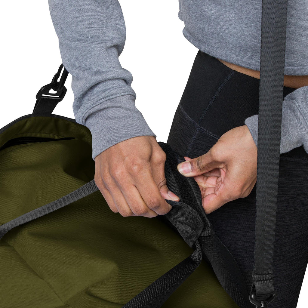 Dark Olive Duffle Bag | Heavy Duty Camping Gear Storage Tote | Olive Green Travel Essential for Adventurers