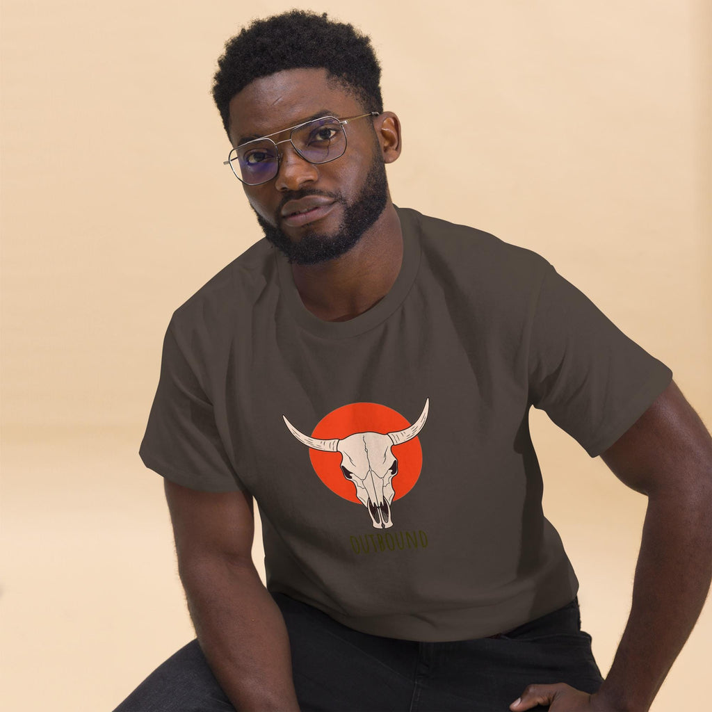 Cow Skull T-Shirt | Outbound Logo | for Western Style Fans & Casual Graphic Tee Lovers