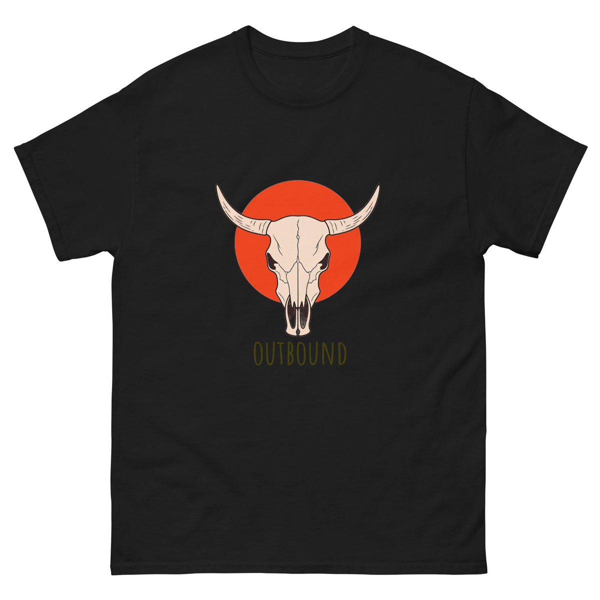 Cow Skull T-Shirt | Outbound Logo | for Western Style Fans & Casual Graphic Tee Lovers