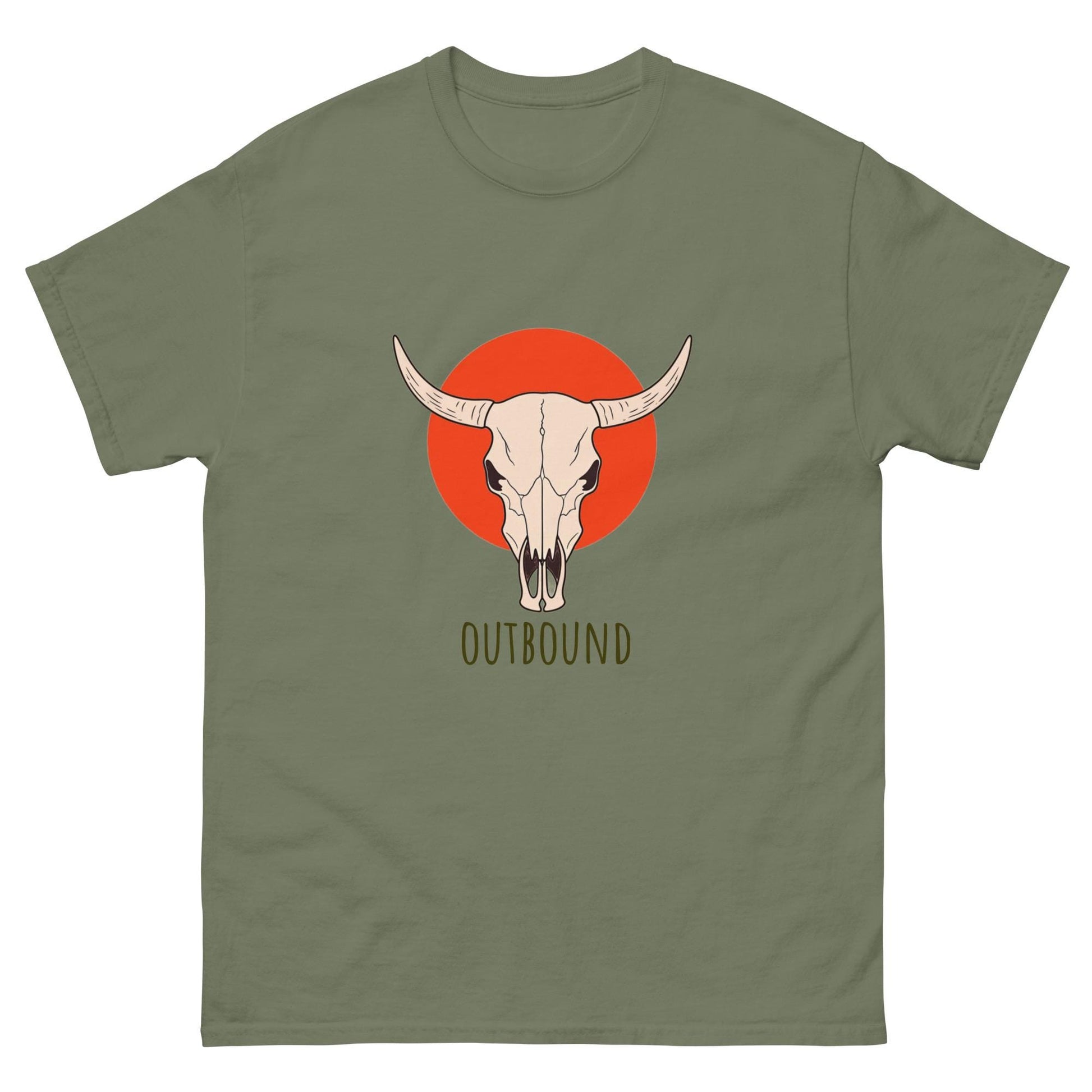 Cow Skull T-Shirt | Outbound Logo | for Western Style Fans & Casual Graphic Tee Lovers