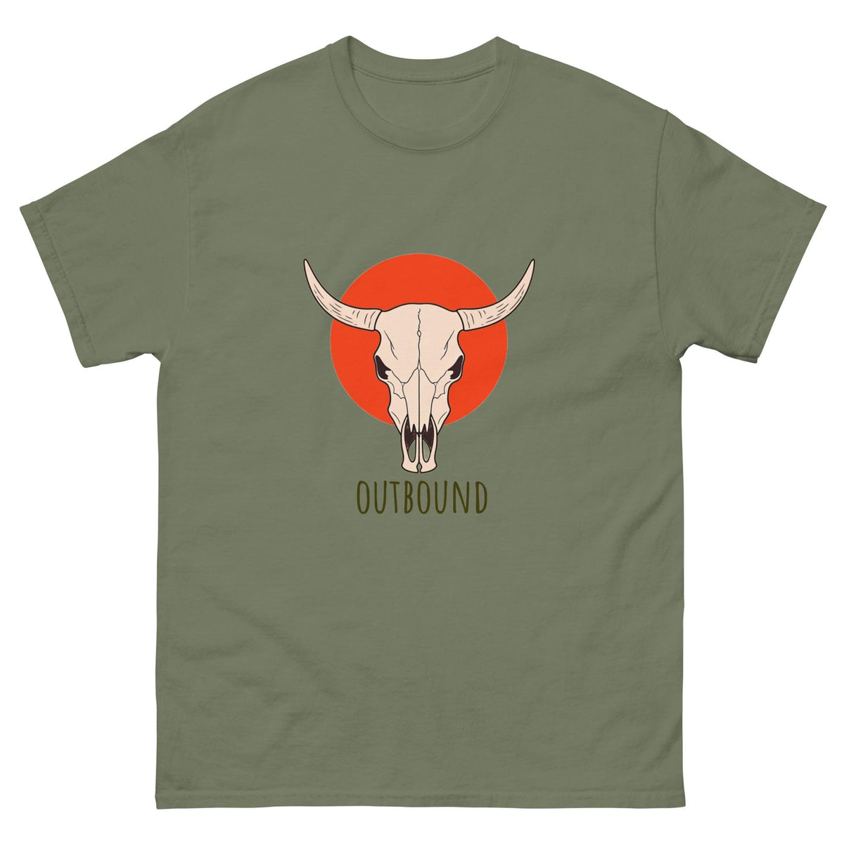 Cow Skull T-Shirt | Outbound Logo | for Western Style Fans & Casual Graphic Tee Lovers