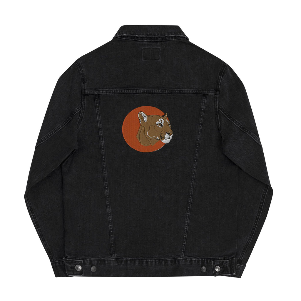 Denim Jacket | Embroidered Mountain Lion Skull Trucker | Unisex Skull Jacket | Unique & Stylish Denim Outerwear
