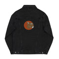 Denim Jacket | Embroidered Mountain Lion Skull Trucker | Unisex Skull Jacket | Unique & Stylish Denim Outerwear